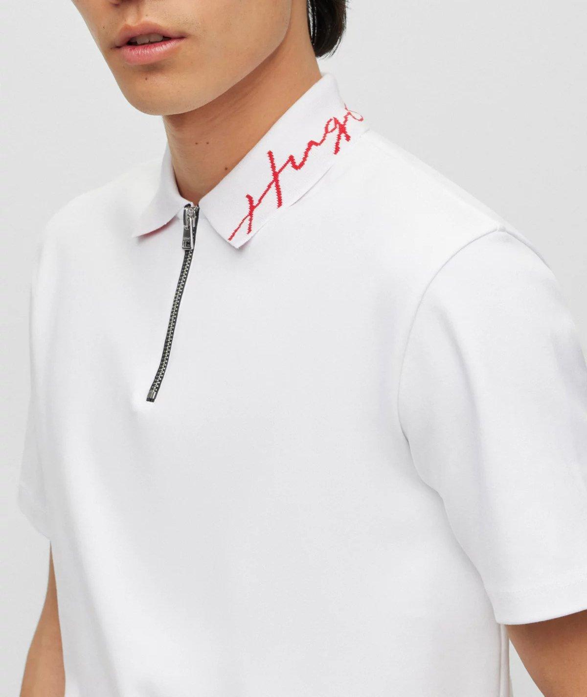 Logo Embroidered Cotton Quarter-Zip Polo  image 3