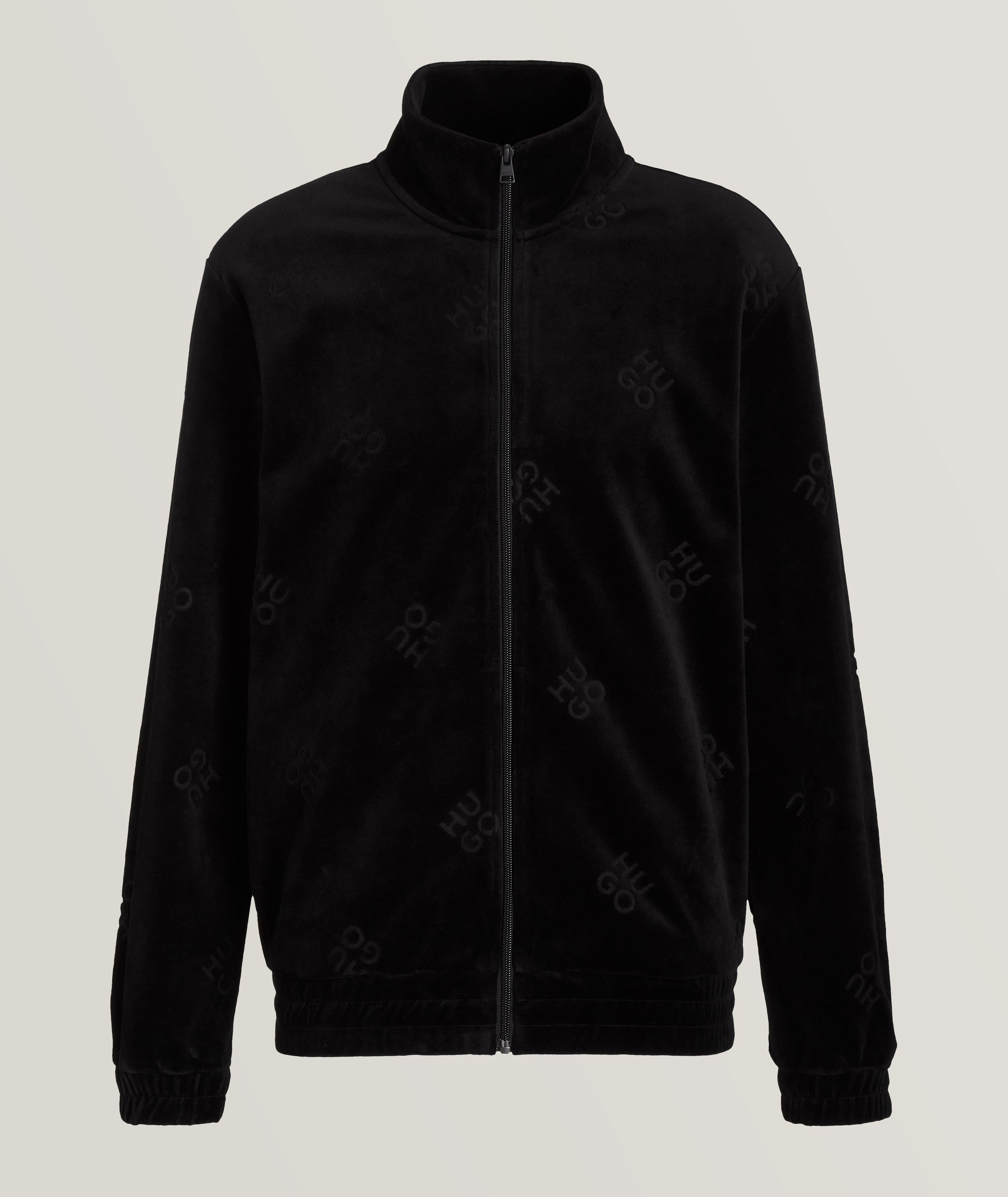 Pull en velours à glissière avec logos image 0