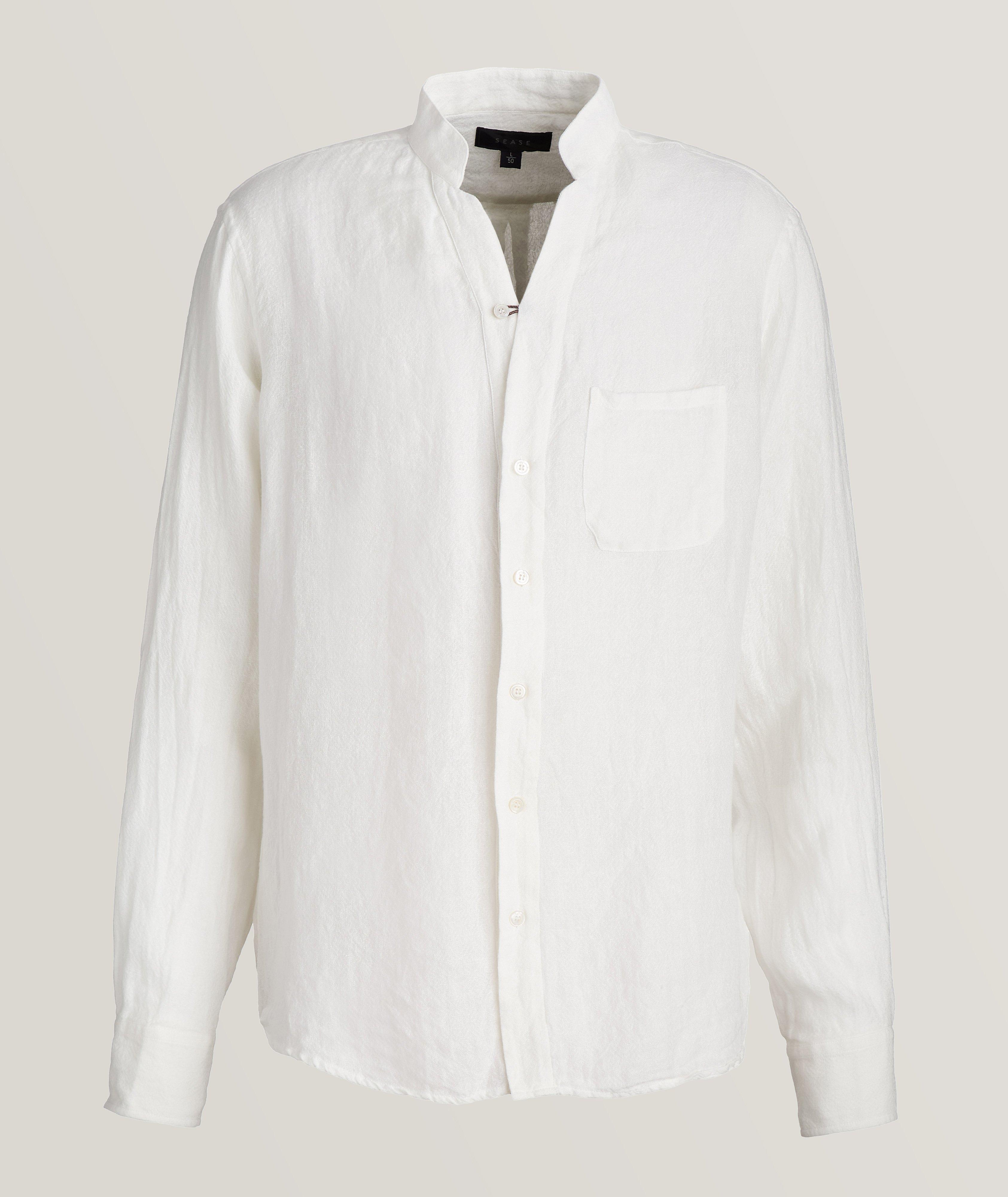 Fish Tail Linen Henley Shirt image 0