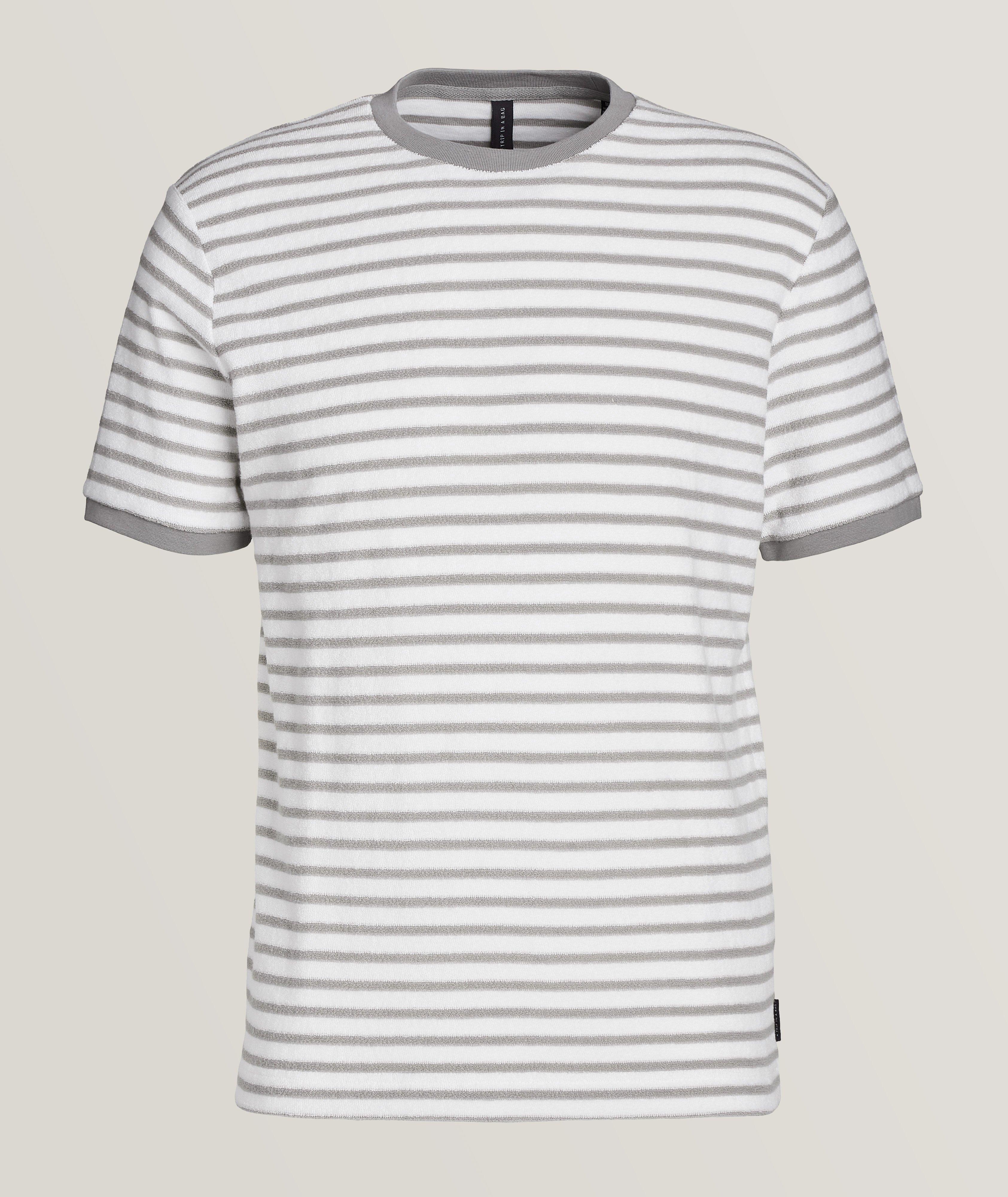 04651/ A TRIP IN A BAG Striped Terry Cotton T-Shirt | T-Shirts