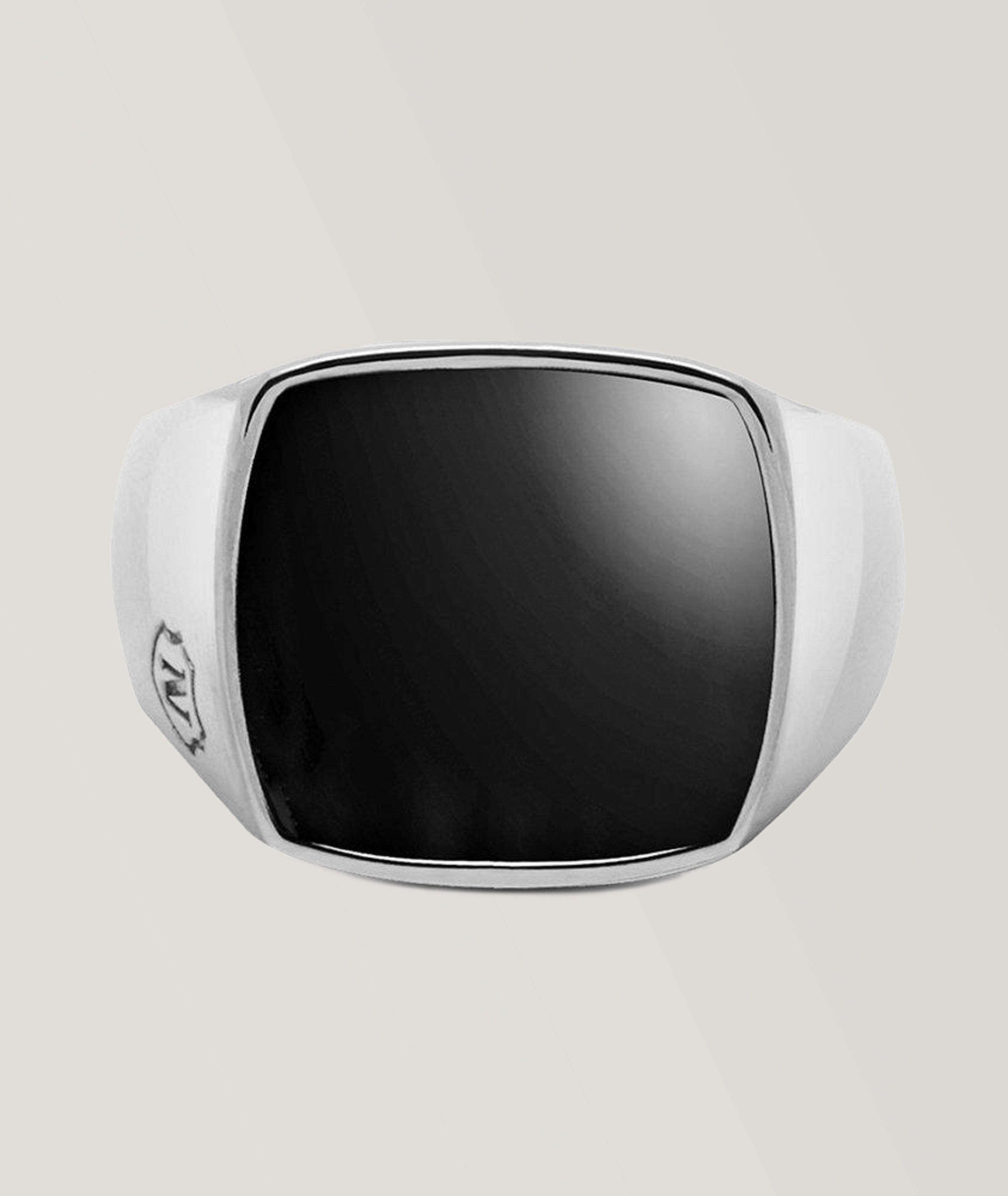 Silver Signet Ring With Onyx image 0