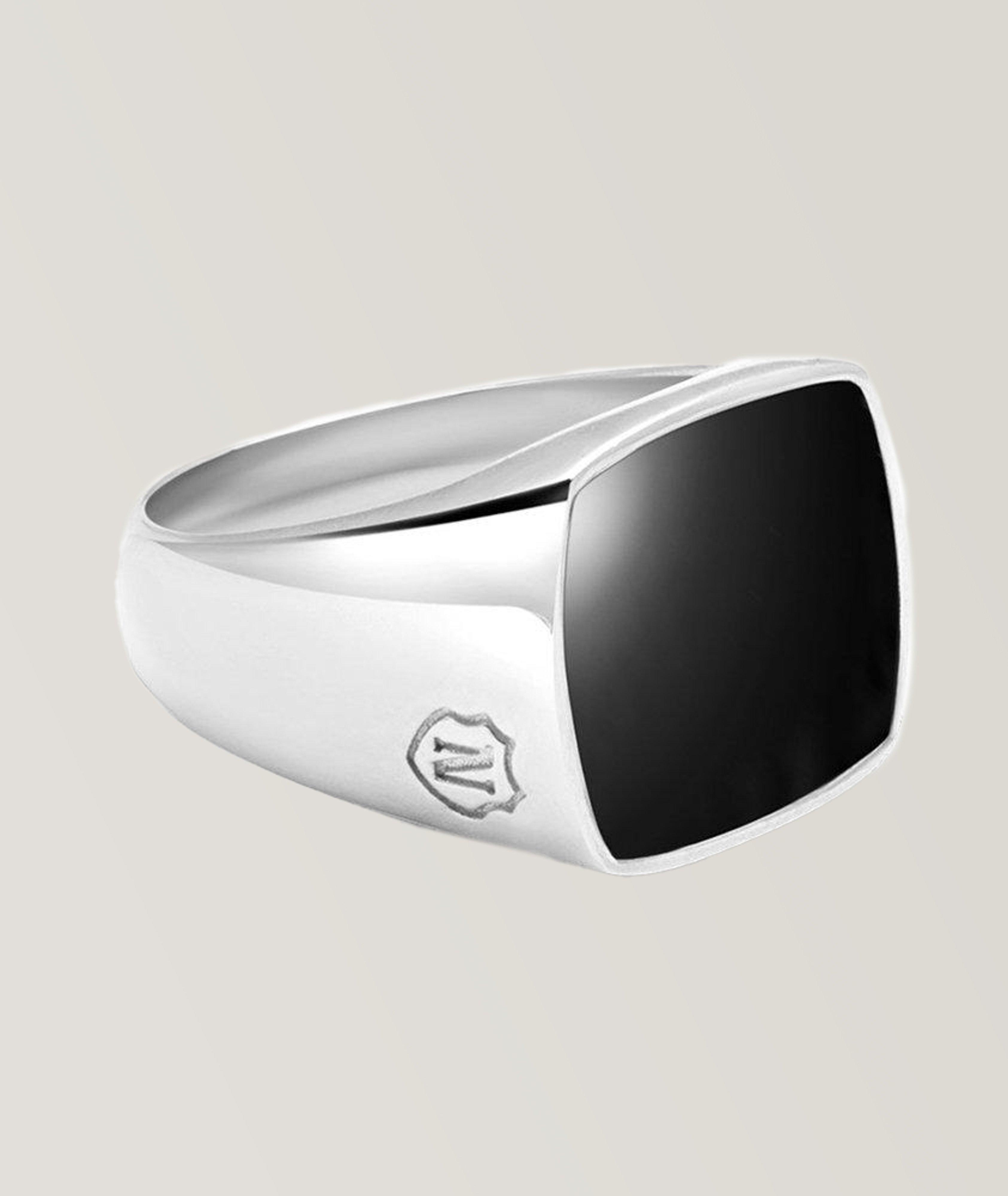 Silver Signet Ring With Onyx image 1