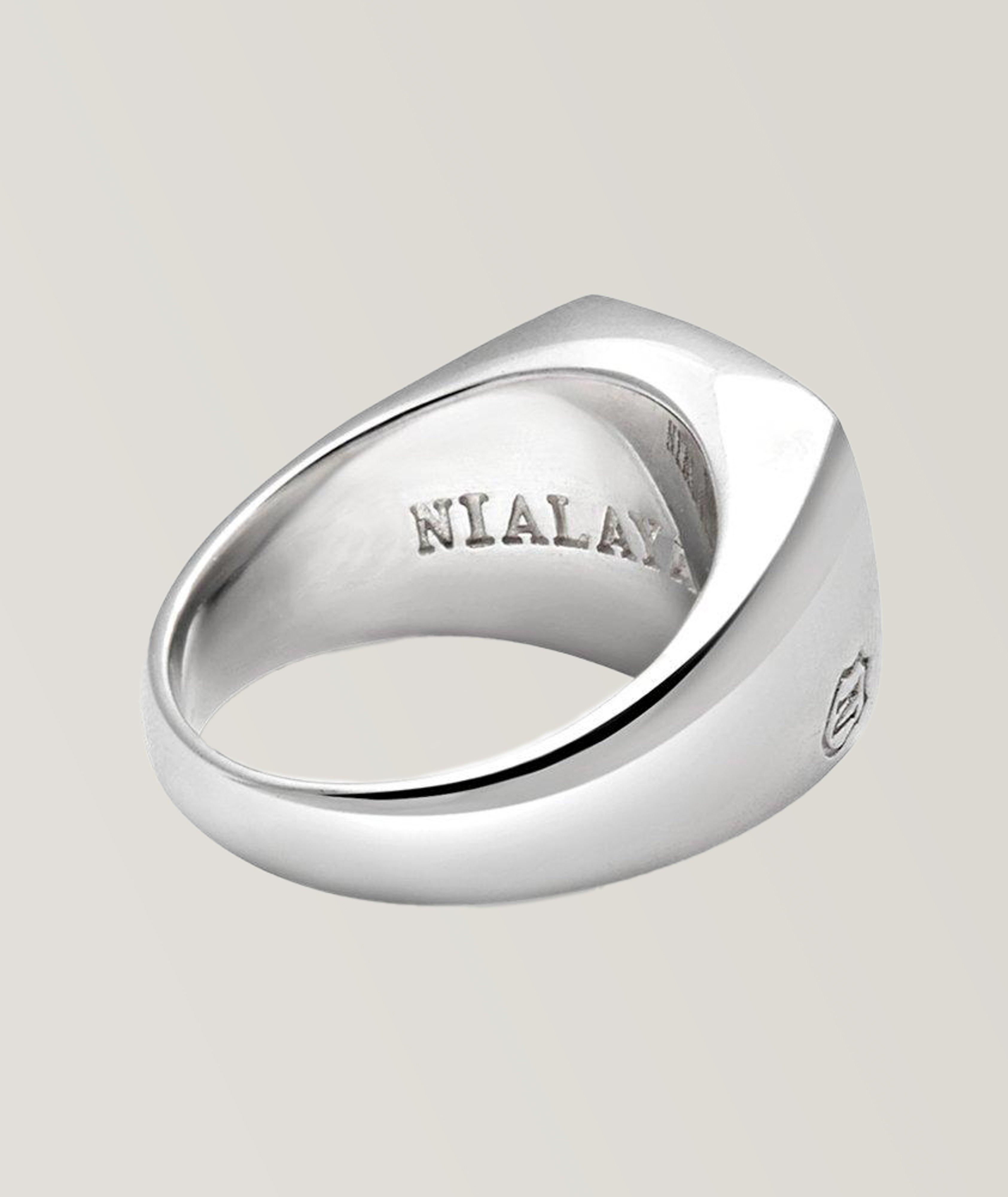 Silver Signet Ring With Onyx image 2