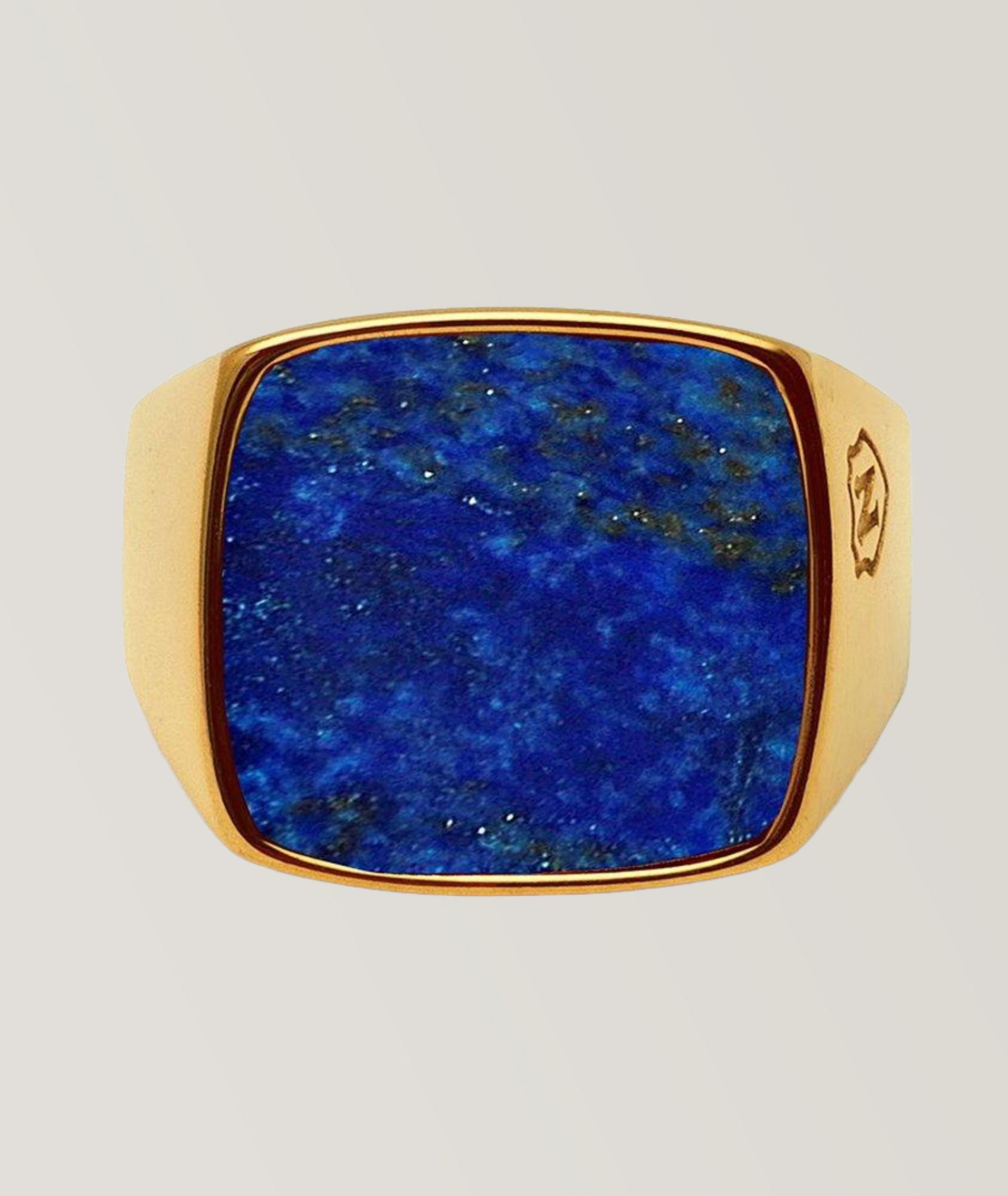 Gold Signet Ring With Blue Lapis image 0