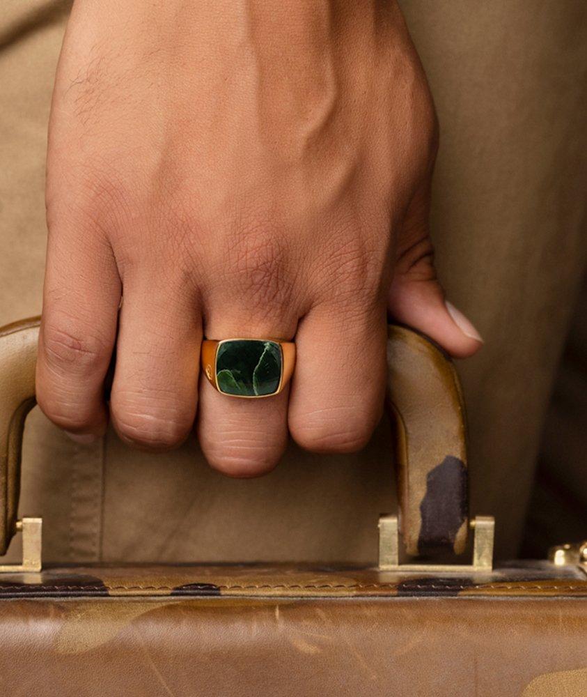 Gold Necklace With Square Red Agate Pendant image 1