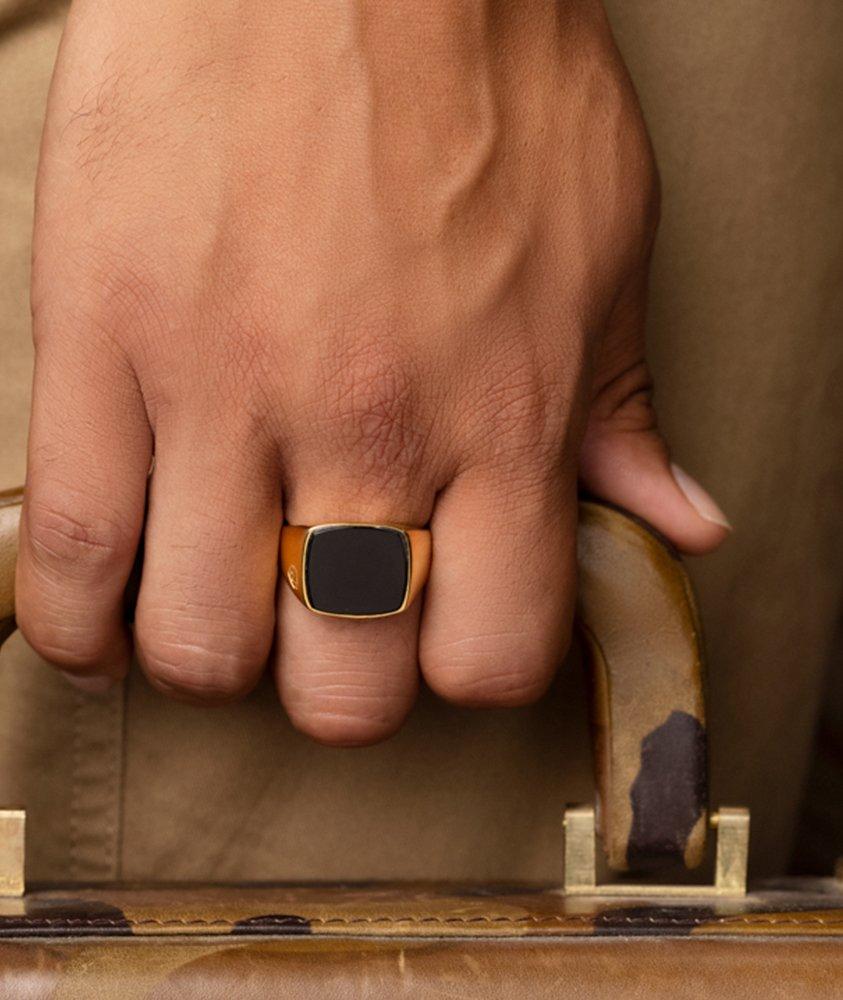 Gold Signet Ring With Onyx image 1