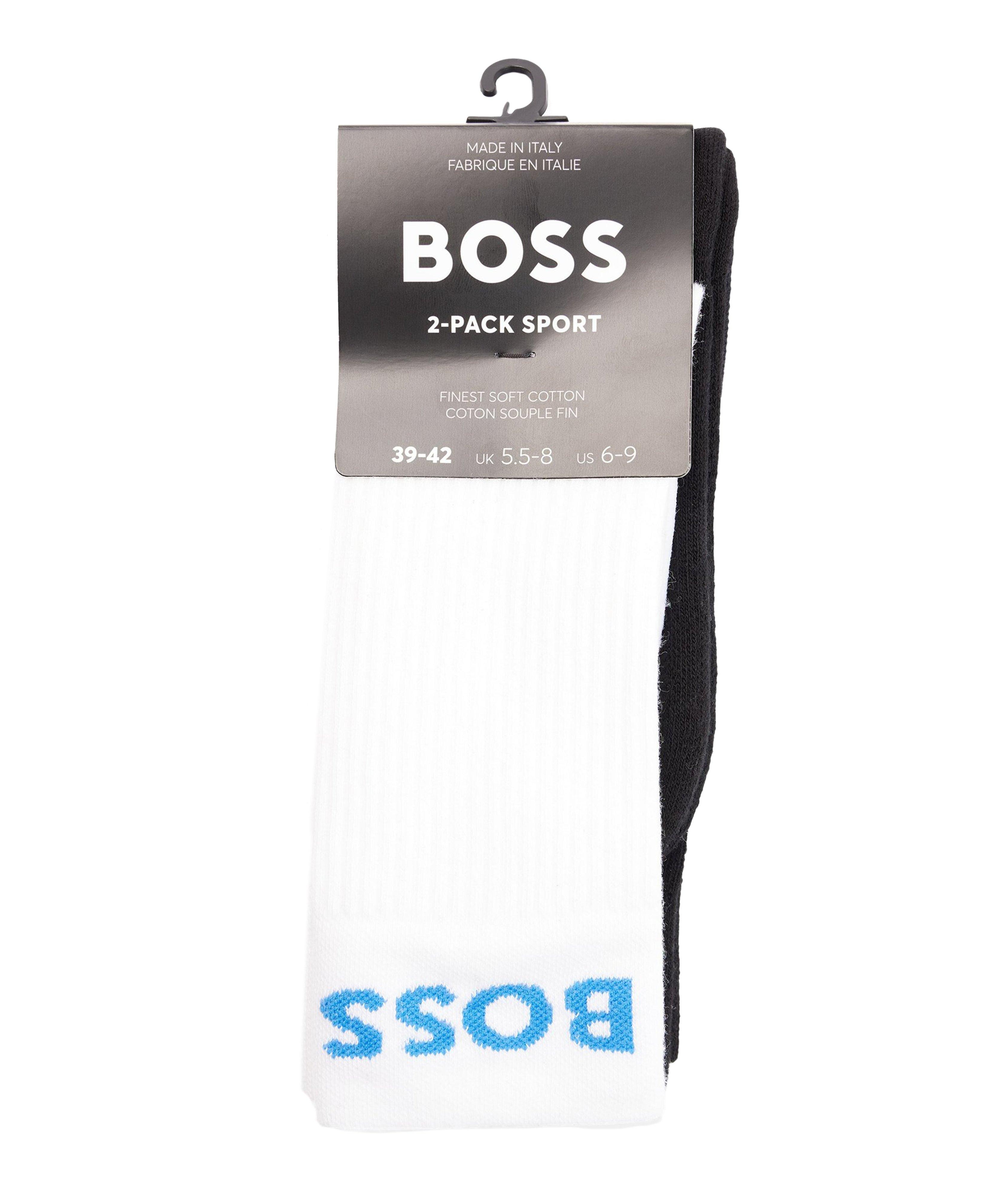 Two-Pack Cotton Blend Logo Socks image 0