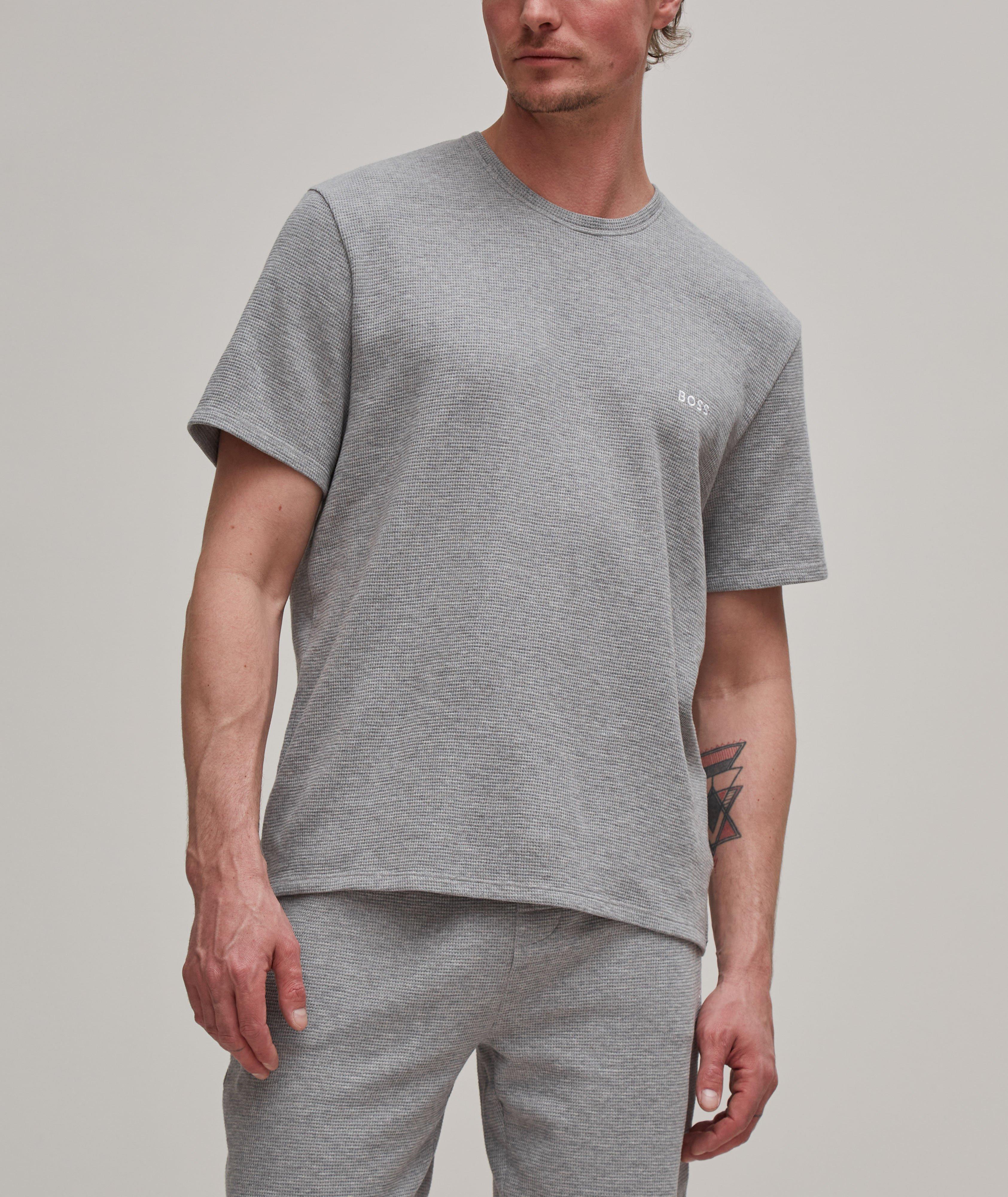 T-shirt en tricot gaufré avec logo image 2
