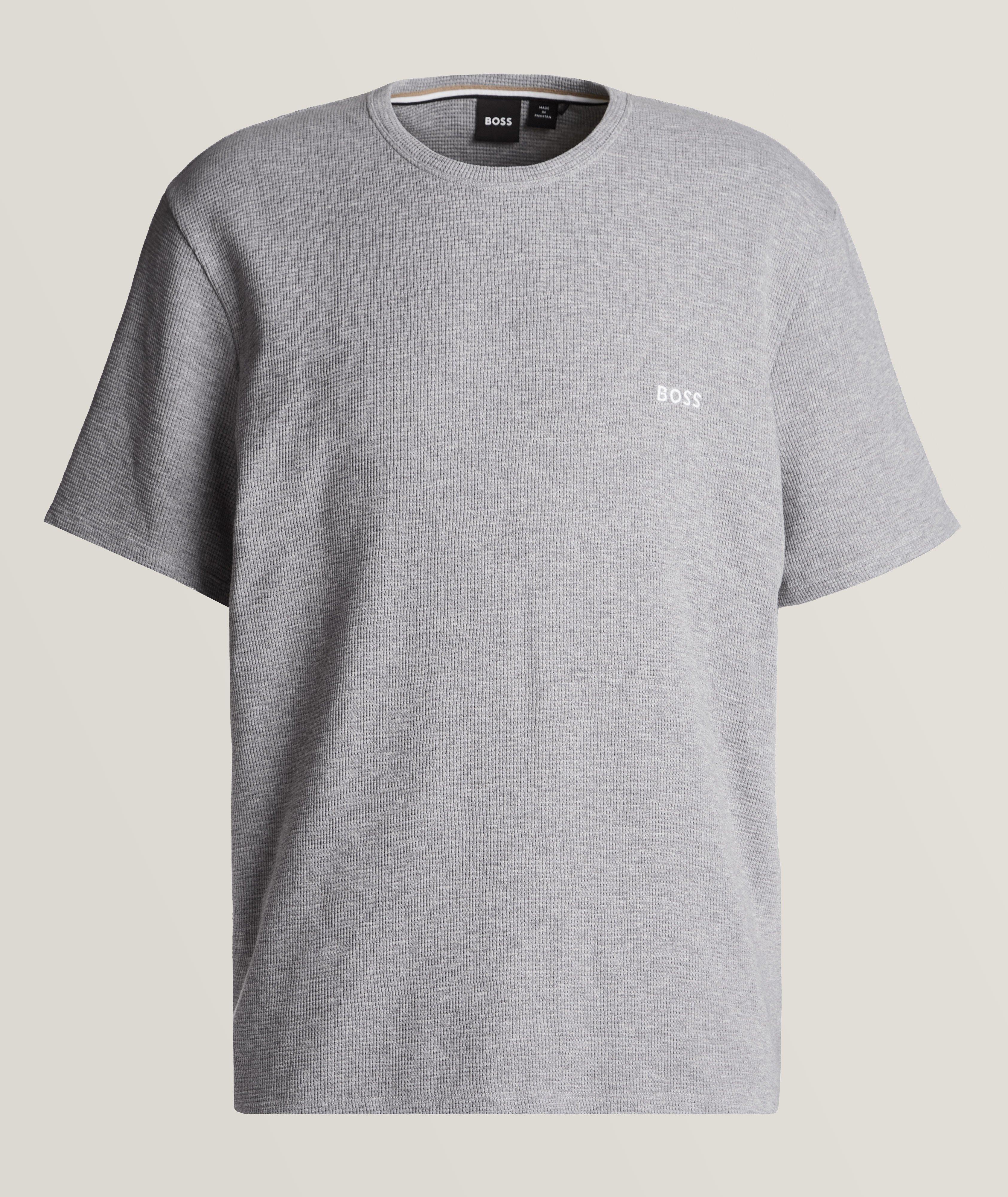T-shirt en tricot gaufré avec logo image 0