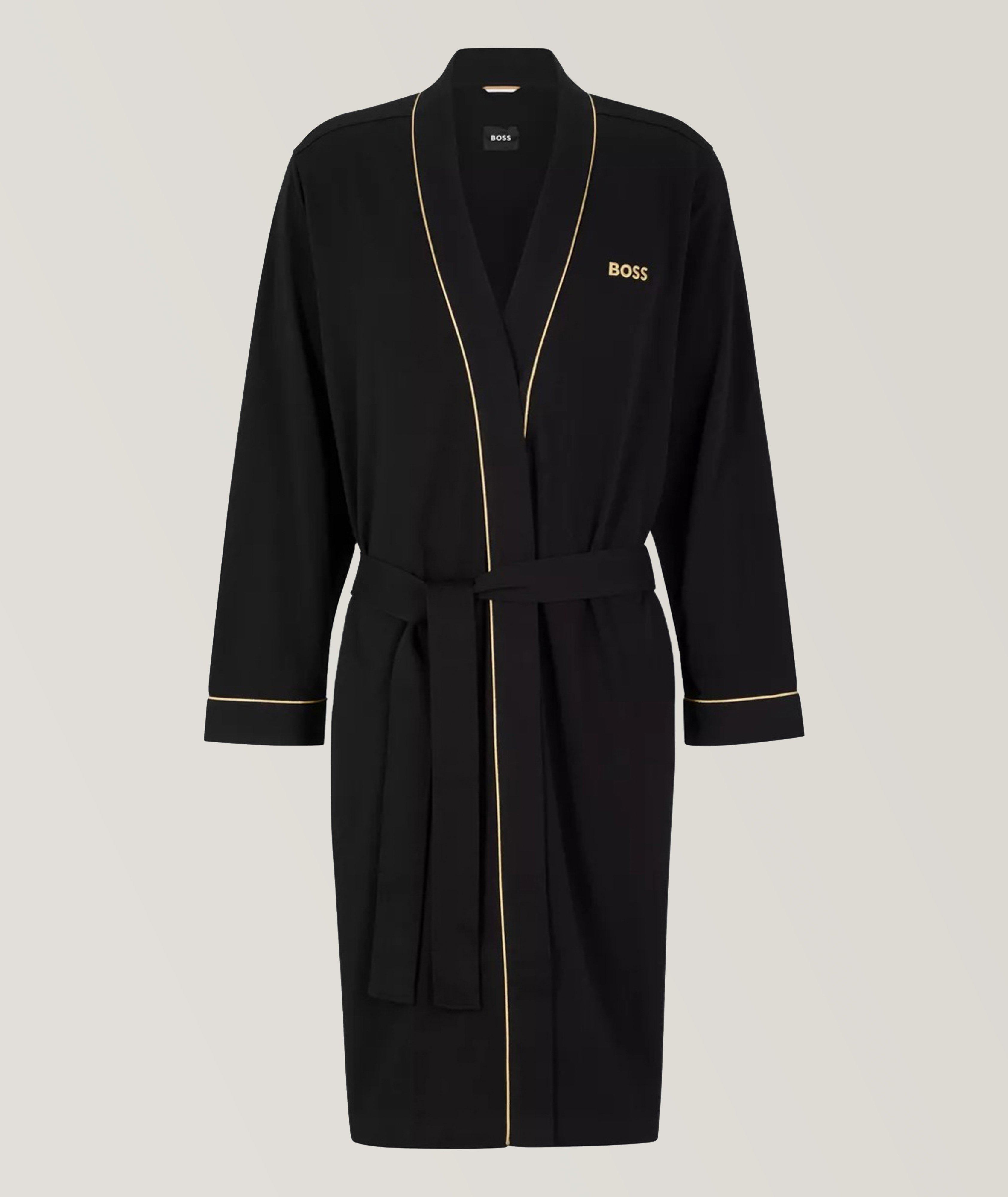Contrast Piping Logo Embroidered Kimono Robe image 0