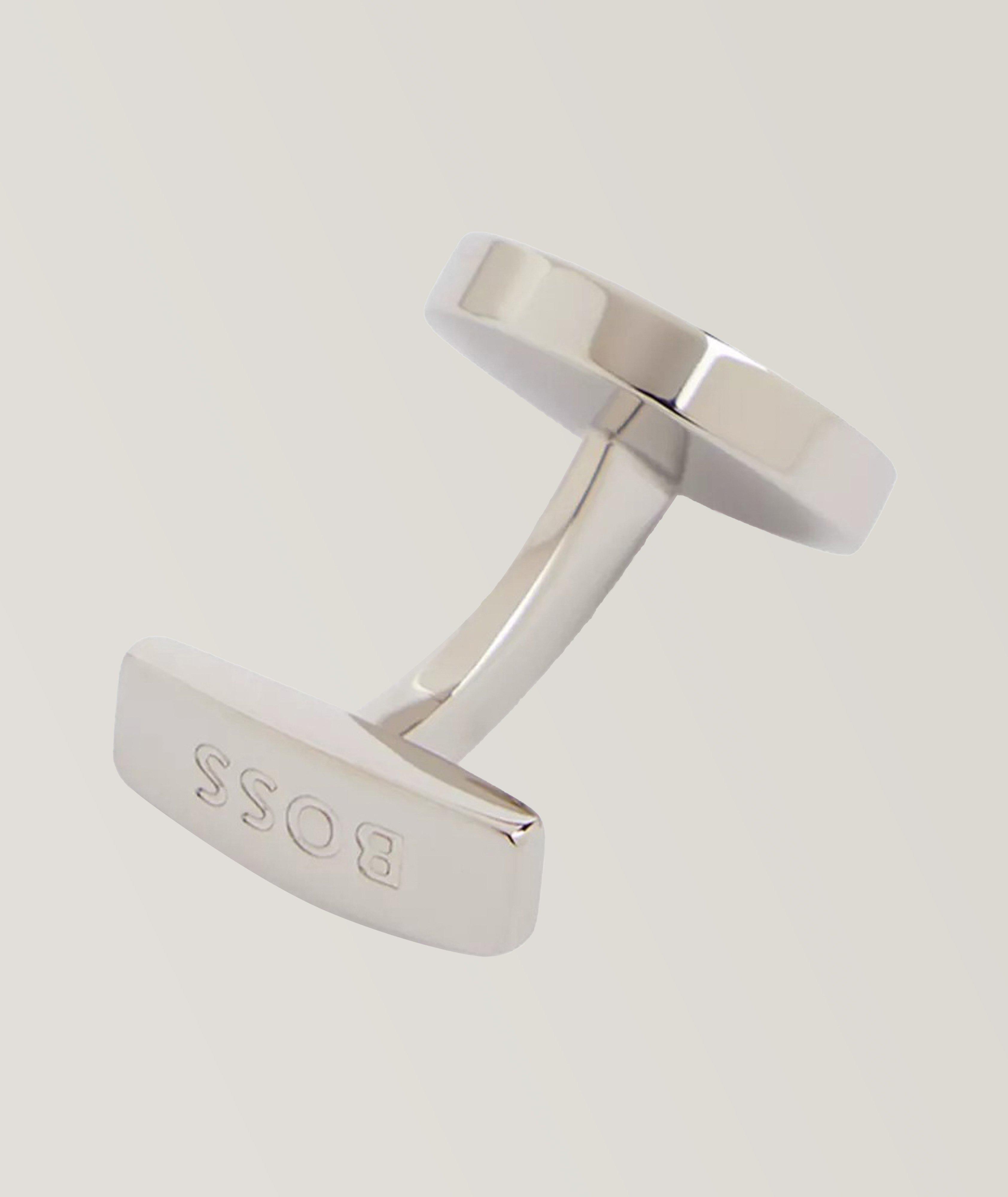 BOSS Micro Patterned Enamel Round Cufflinks Jewellery & Cufflinks