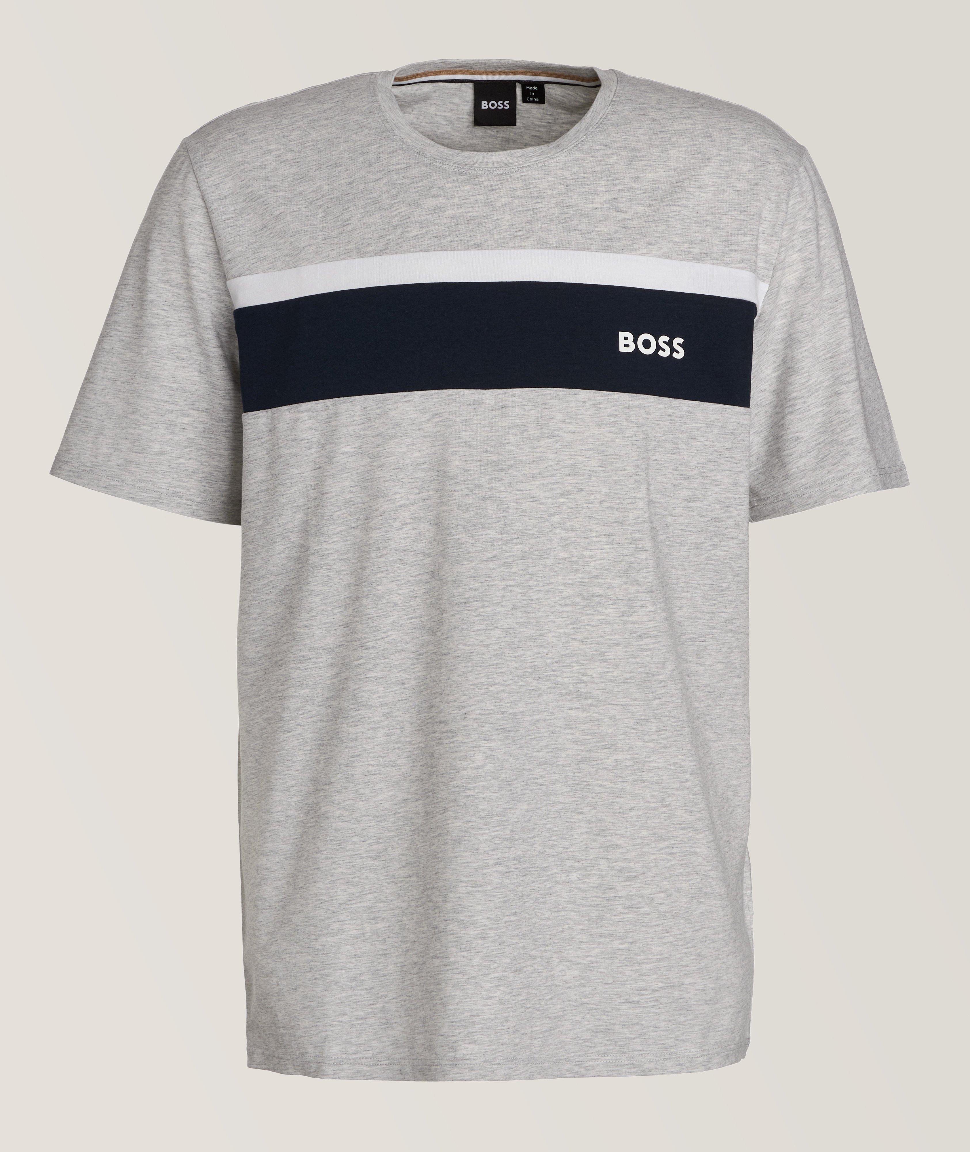 T-shirt sectionné en mélange de coton extensible image 0