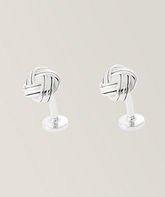 BOSS Knotted Signature Stripe Etched Logo Cufflinks