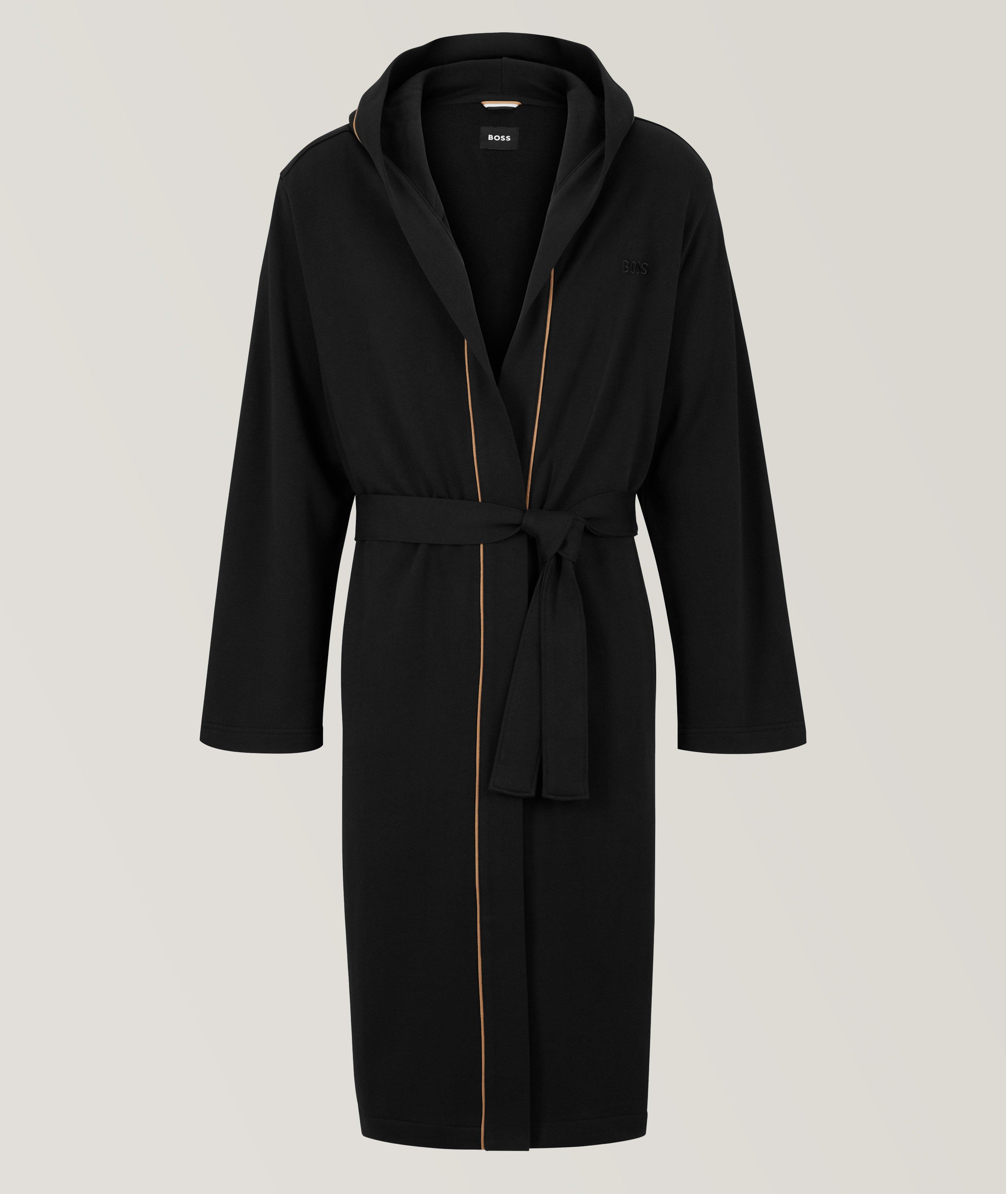 BOSS Embroidered Logo Hooded Cotton Robe | Pyjamas & Loungewear | Harry ...