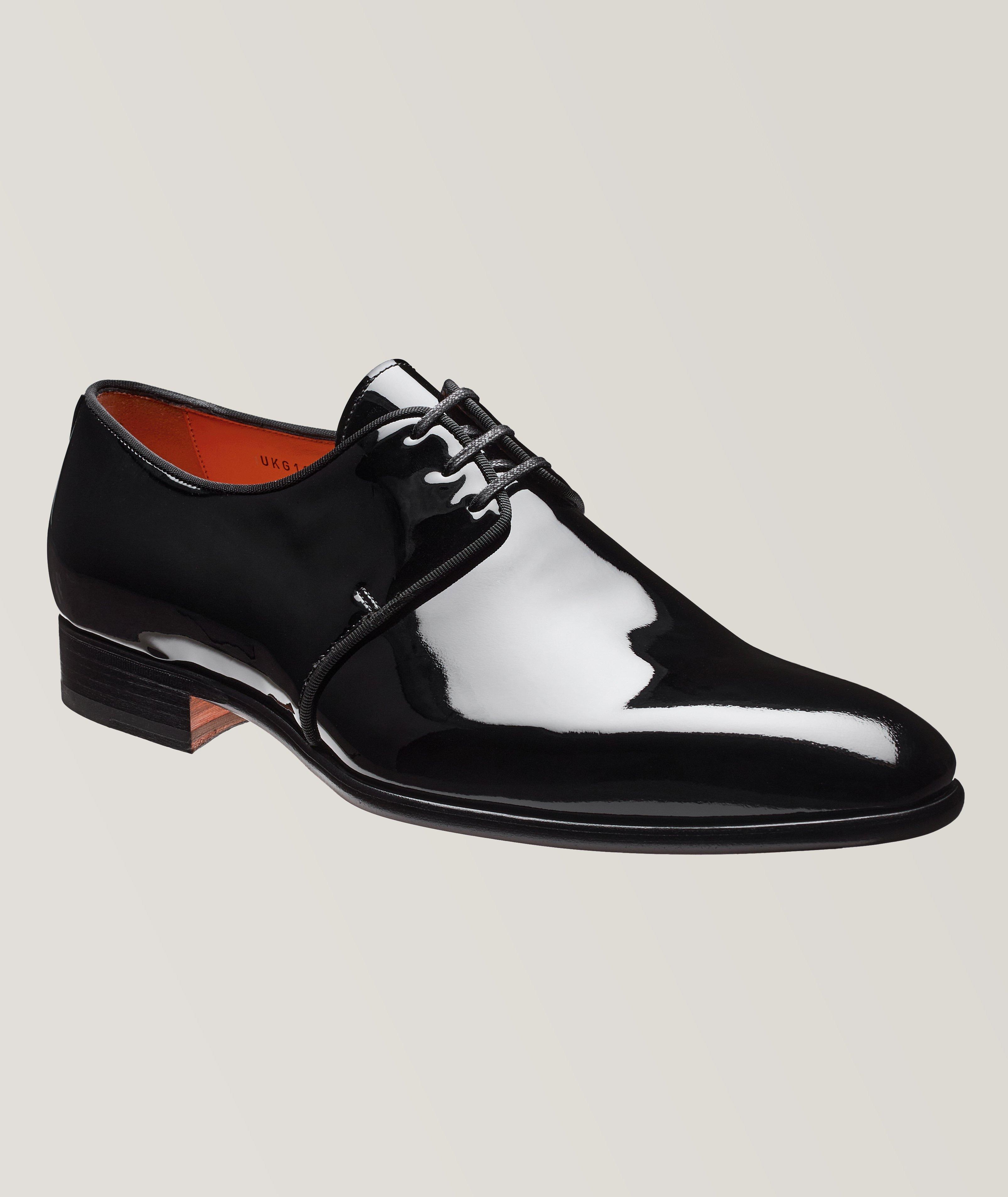 Santoni Patent Leather Lace Up Derby Dress Shoes Harry Rosen