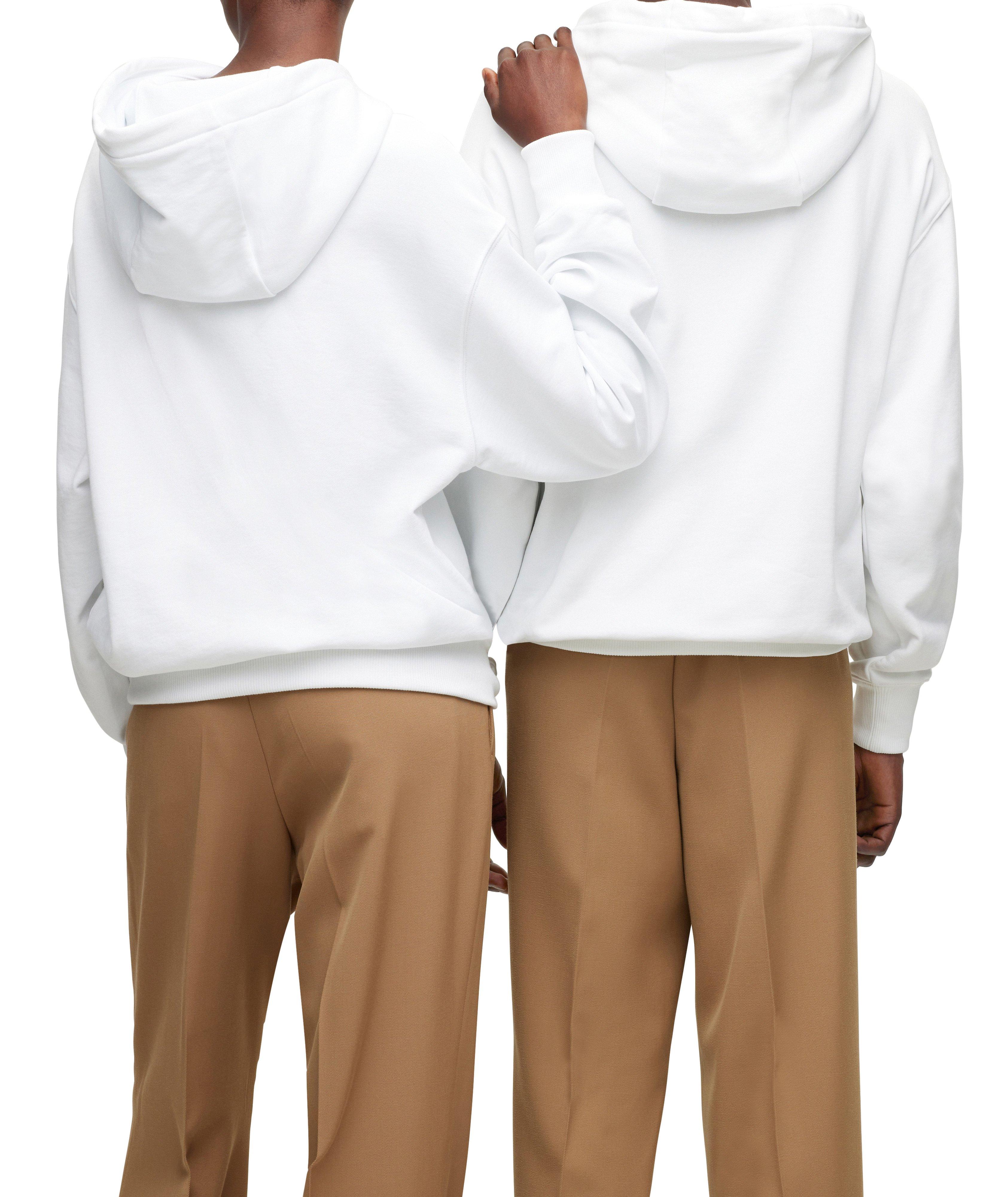 Contrast Logo Organic Cotton Hooded Sweater image 3