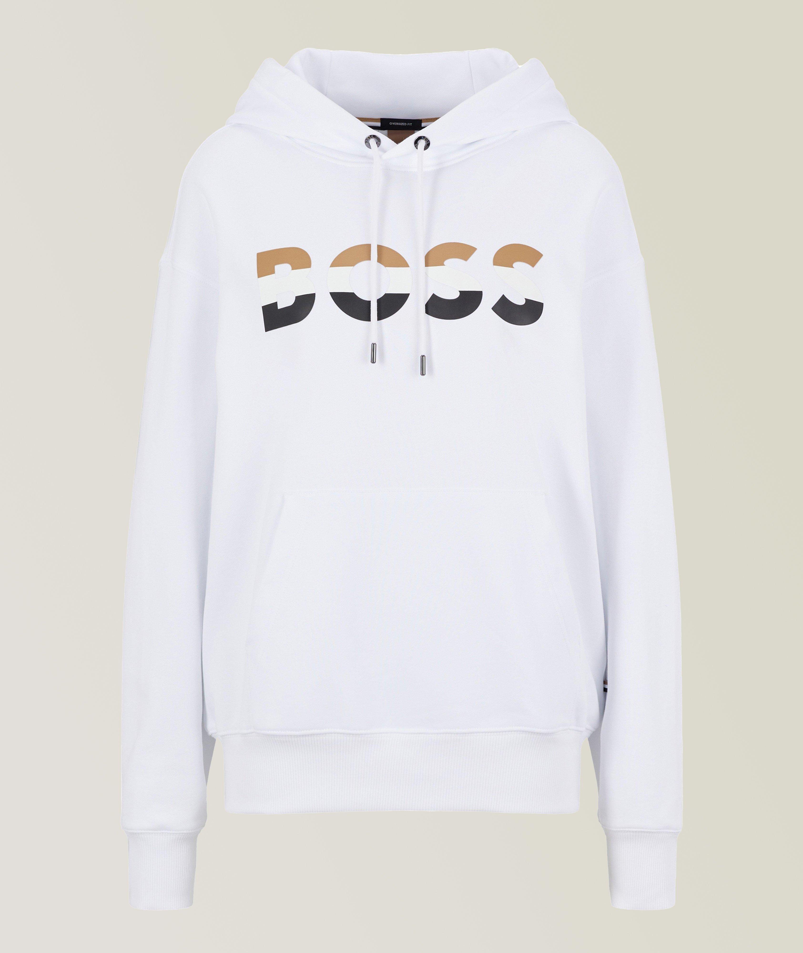 Contrast Logo Organic Cotton Hooded Sweater image 0