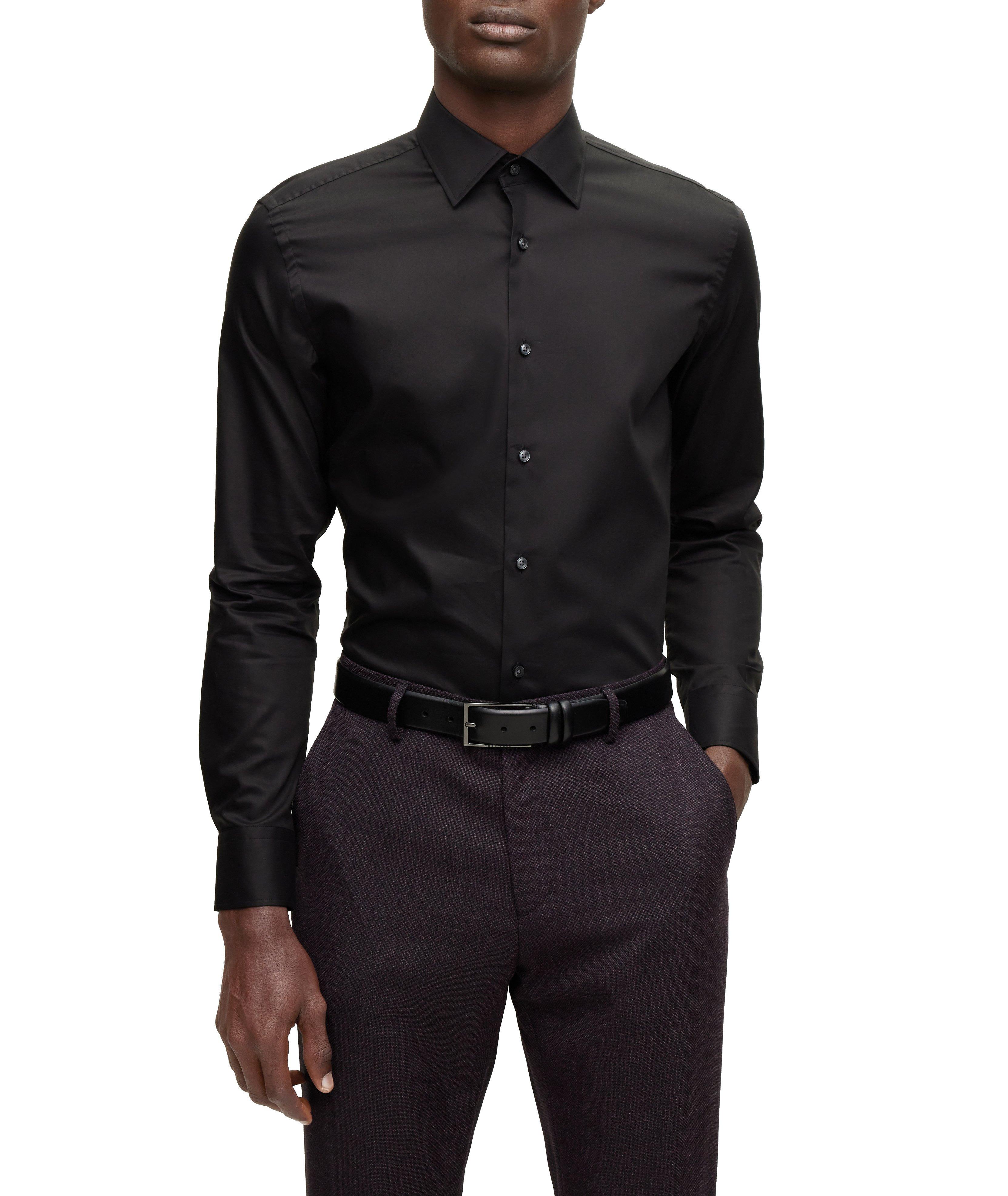Slim-Fit Solid Dress Shirt image 1