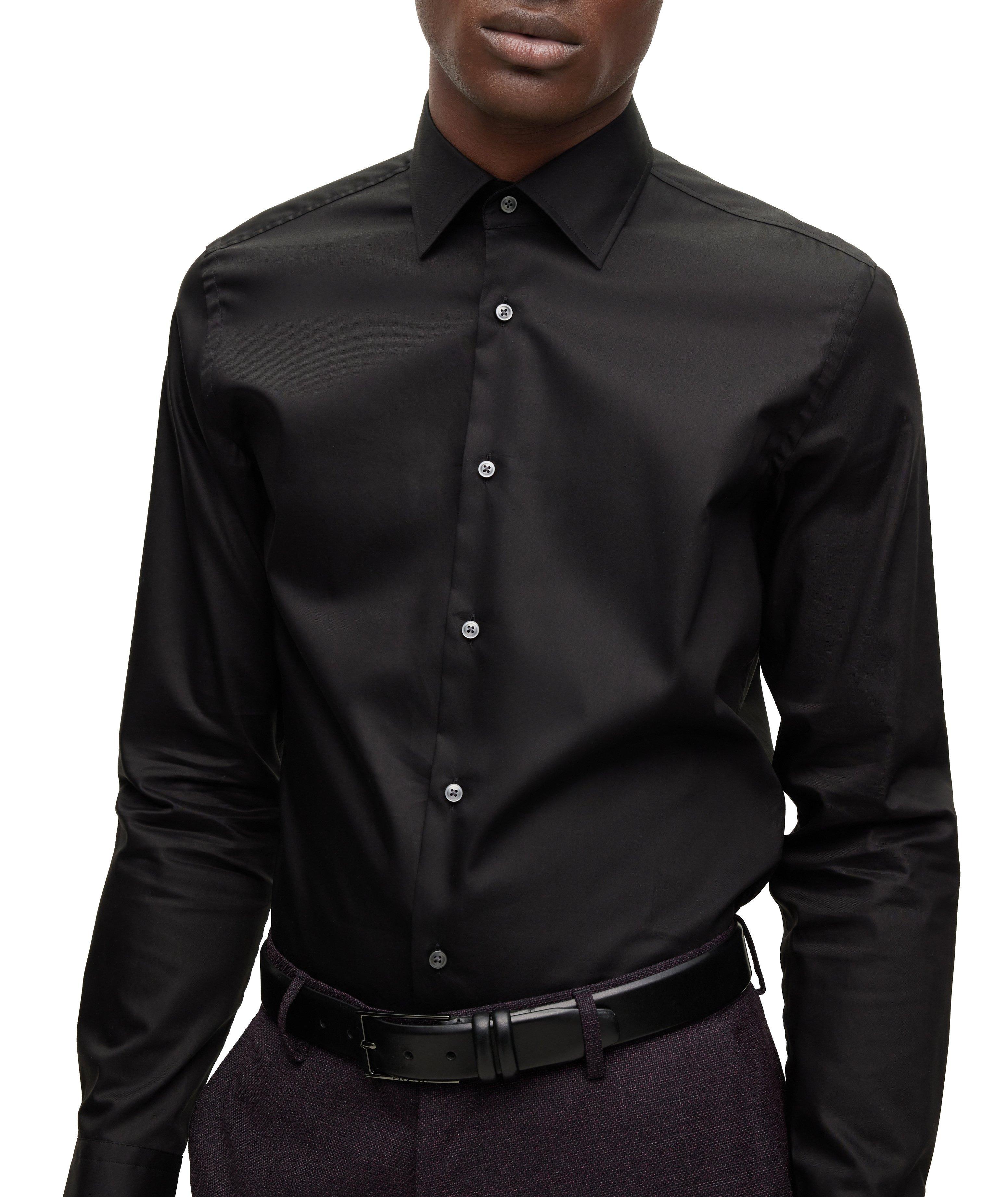 Slim-Fit Solid Dress Shirt image 4