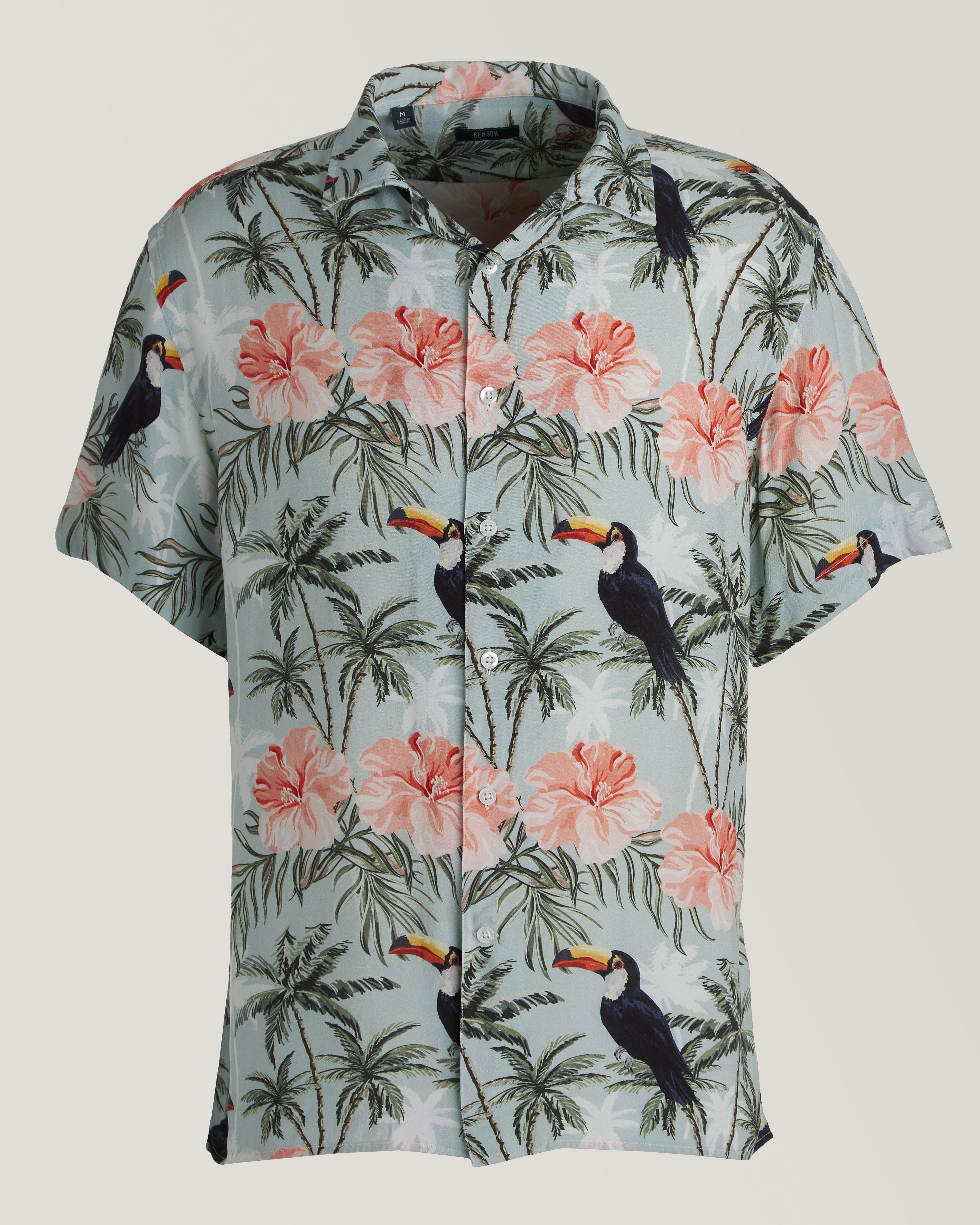 Chemise décontractée à motif tropical image 0