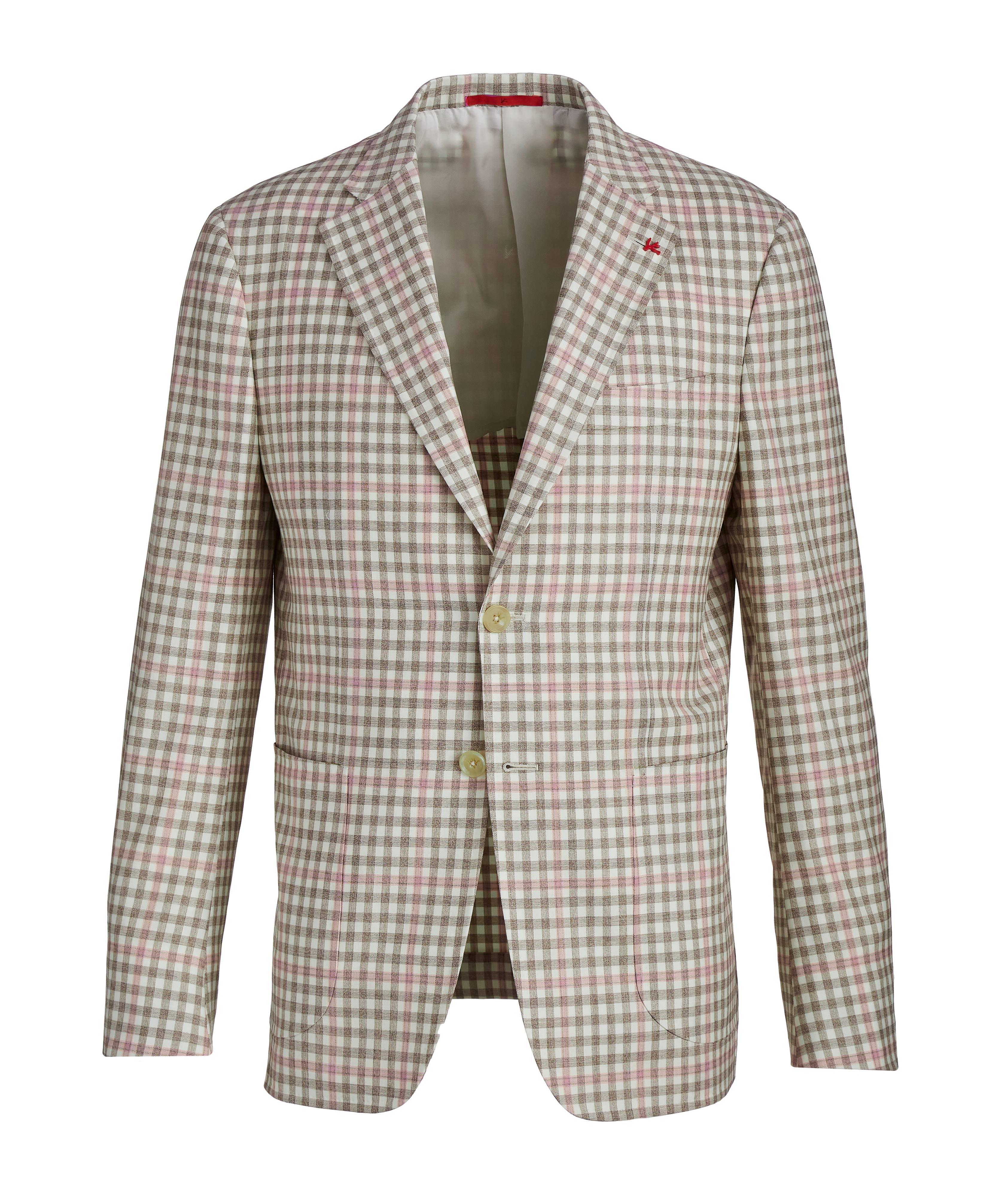 Isaia Capri Wool Gingham Check Sports Jacket Sport Jackets Harry Rosen