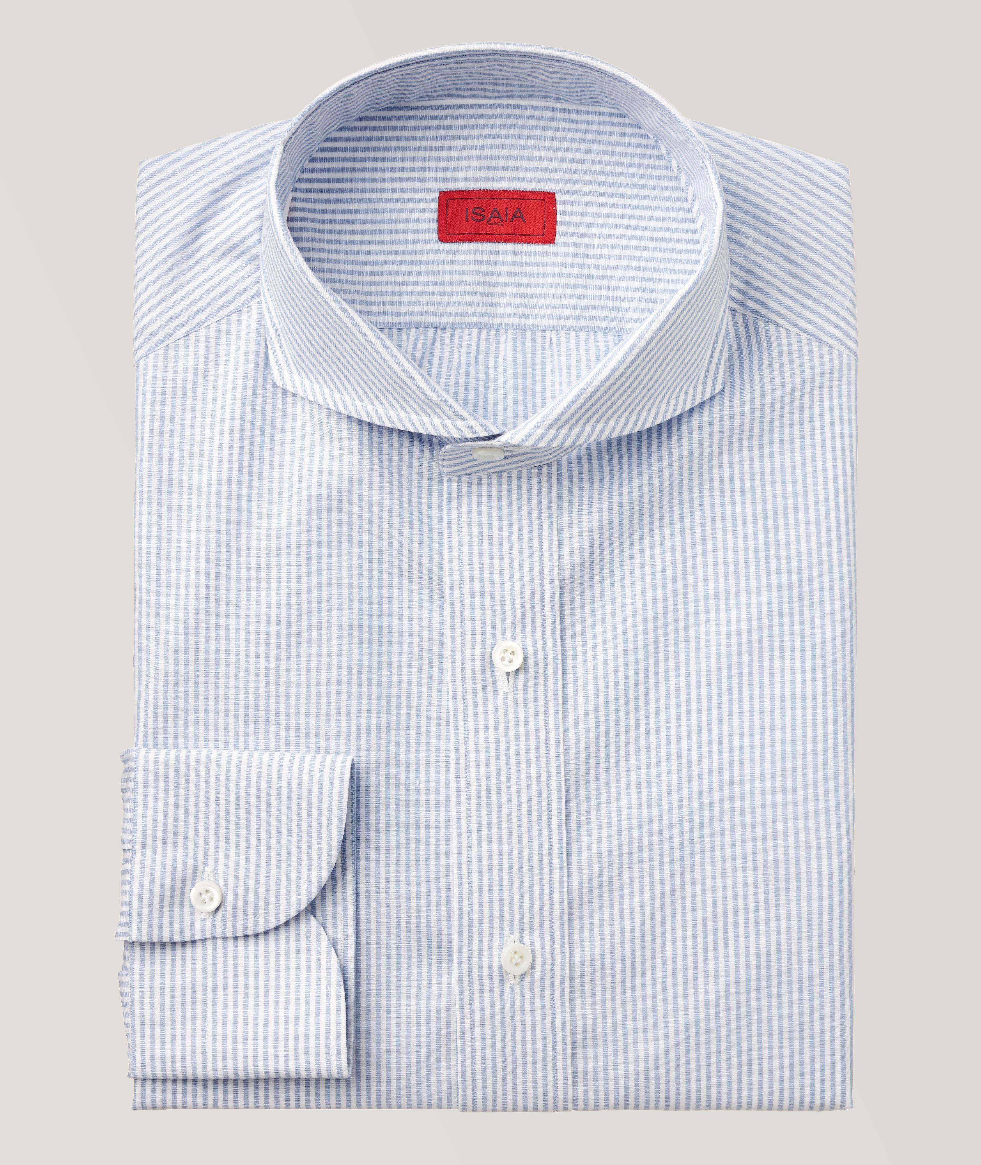 Pinstripe Cotton-Linen Dress Shirt image 0