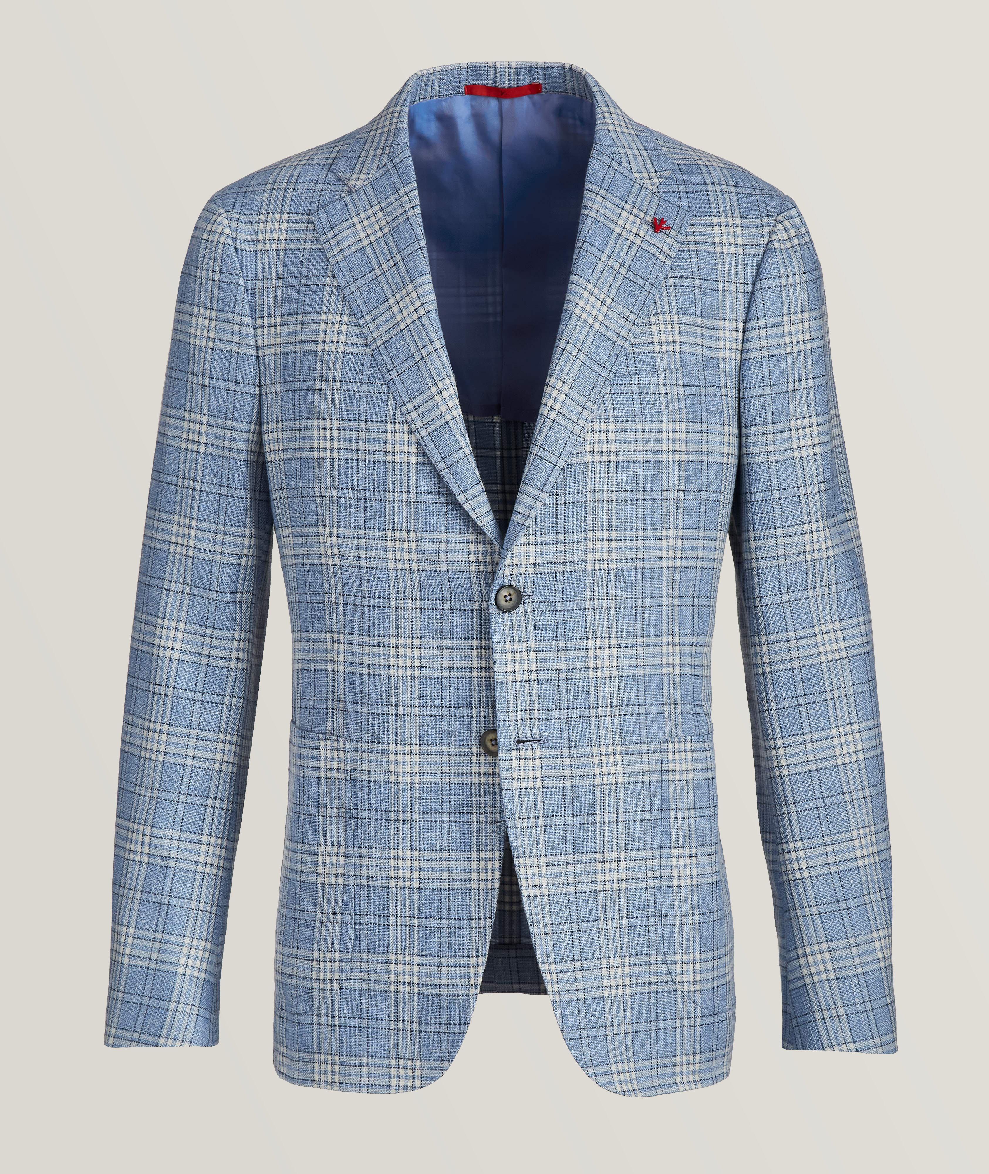 Capri Wool-Silk-Linen Crosshatch Sports Jacket image 0