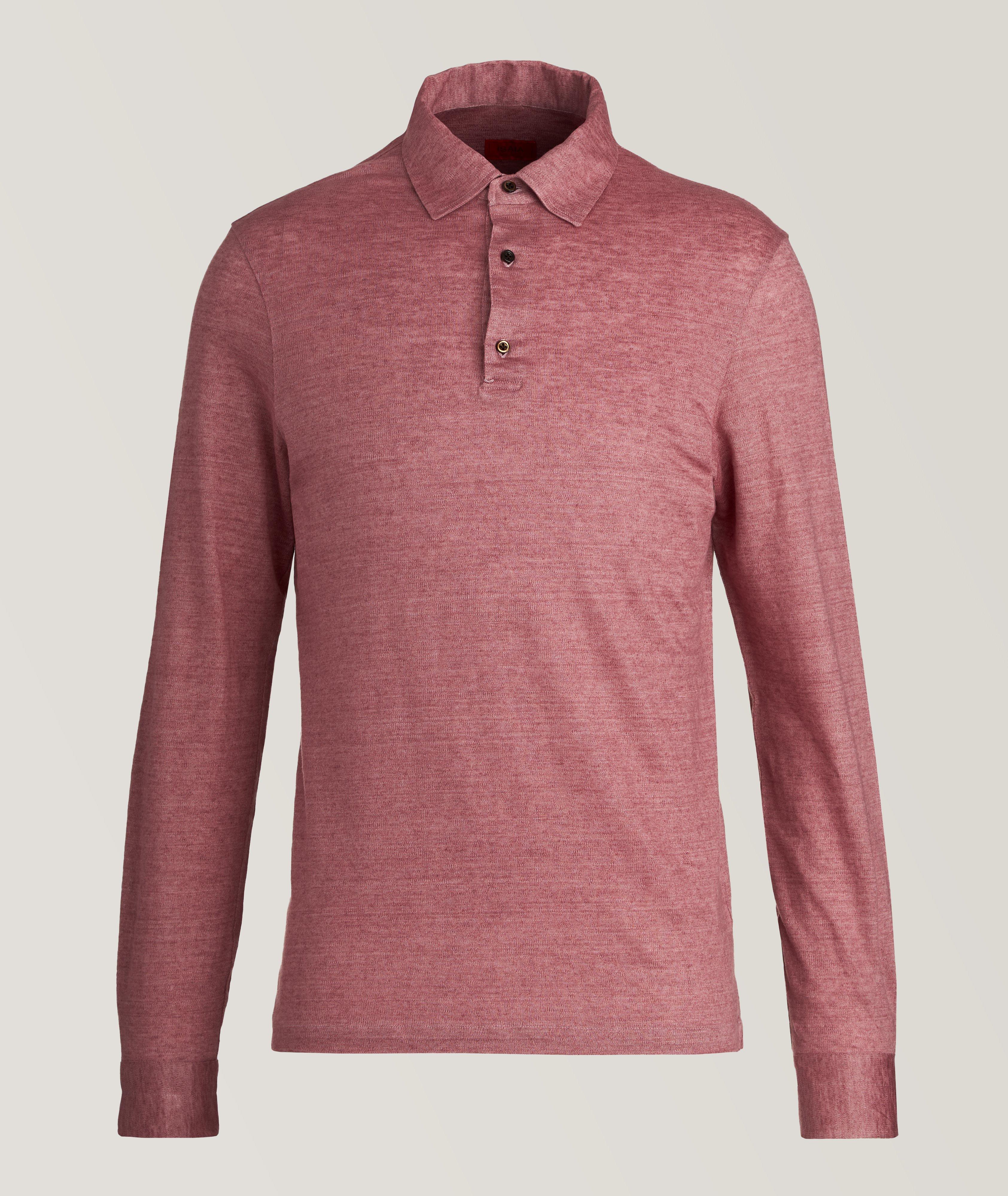 Isaia Polo en tricot de lin à manches longues