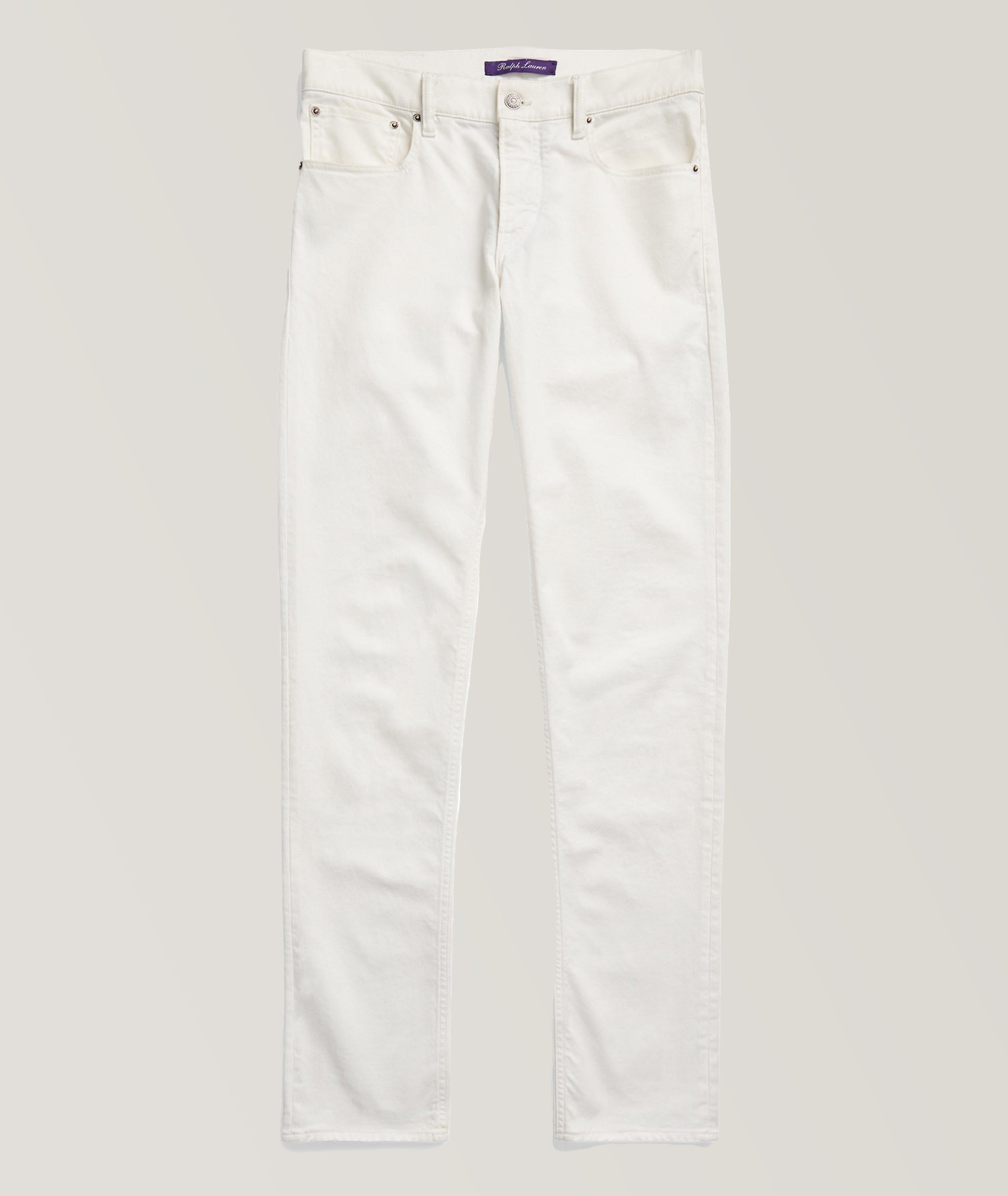 Slim Fit Stretch-Cotton Twill Five-Pocket Pants image 0