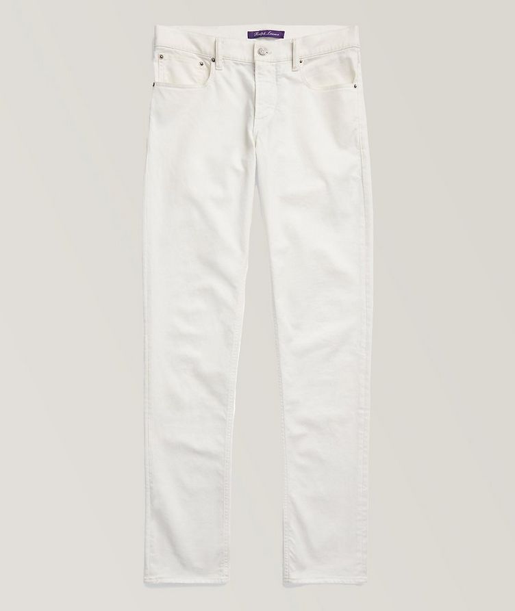 Slim Fit Stretch-Cotton Twill Five-Pocket Pants image 0