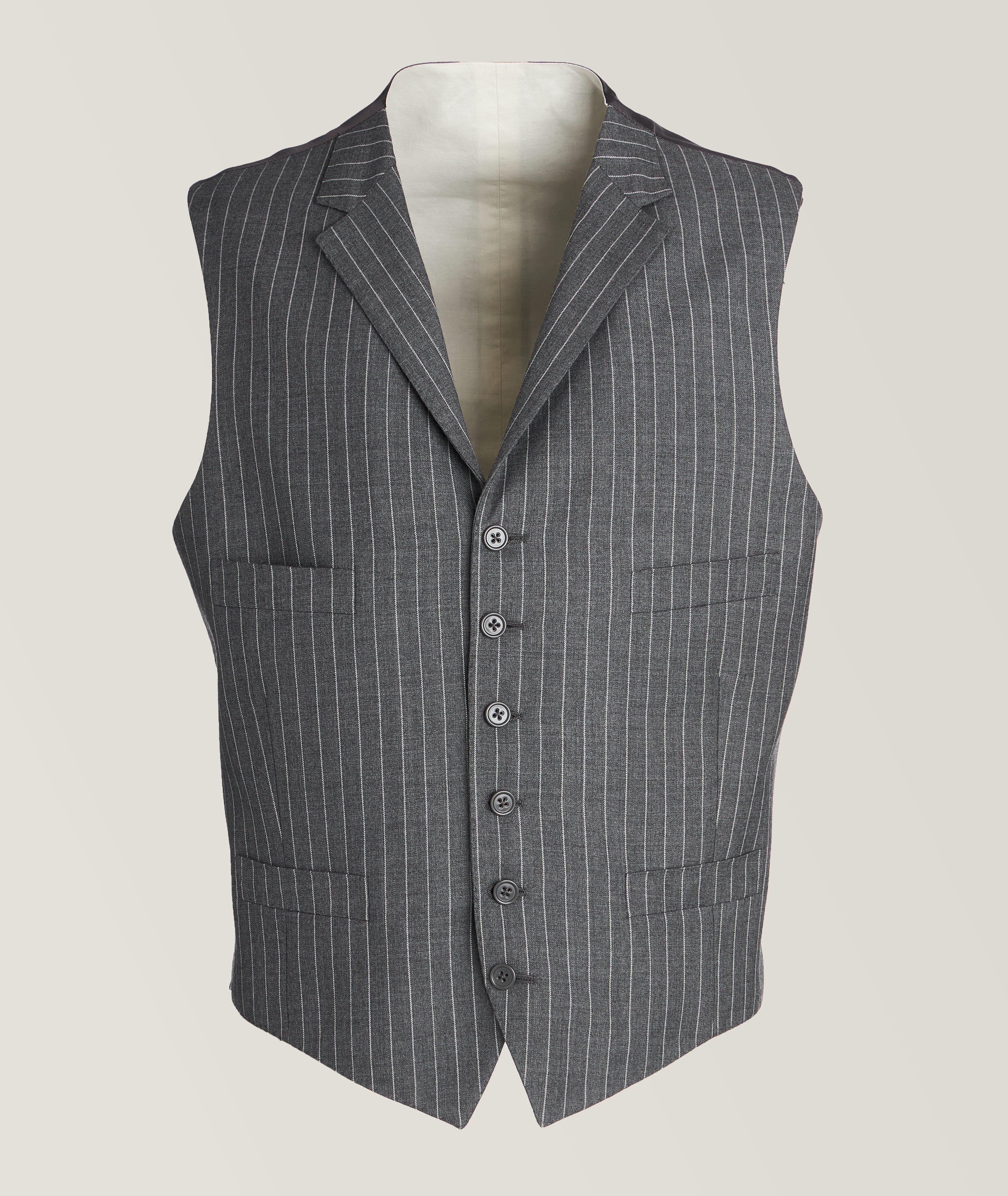 Rope Stripe Wool-Cashmere Lapel Vest image 0