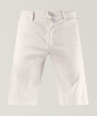 Kiton Solid Linen-Cotton Blend Shorts