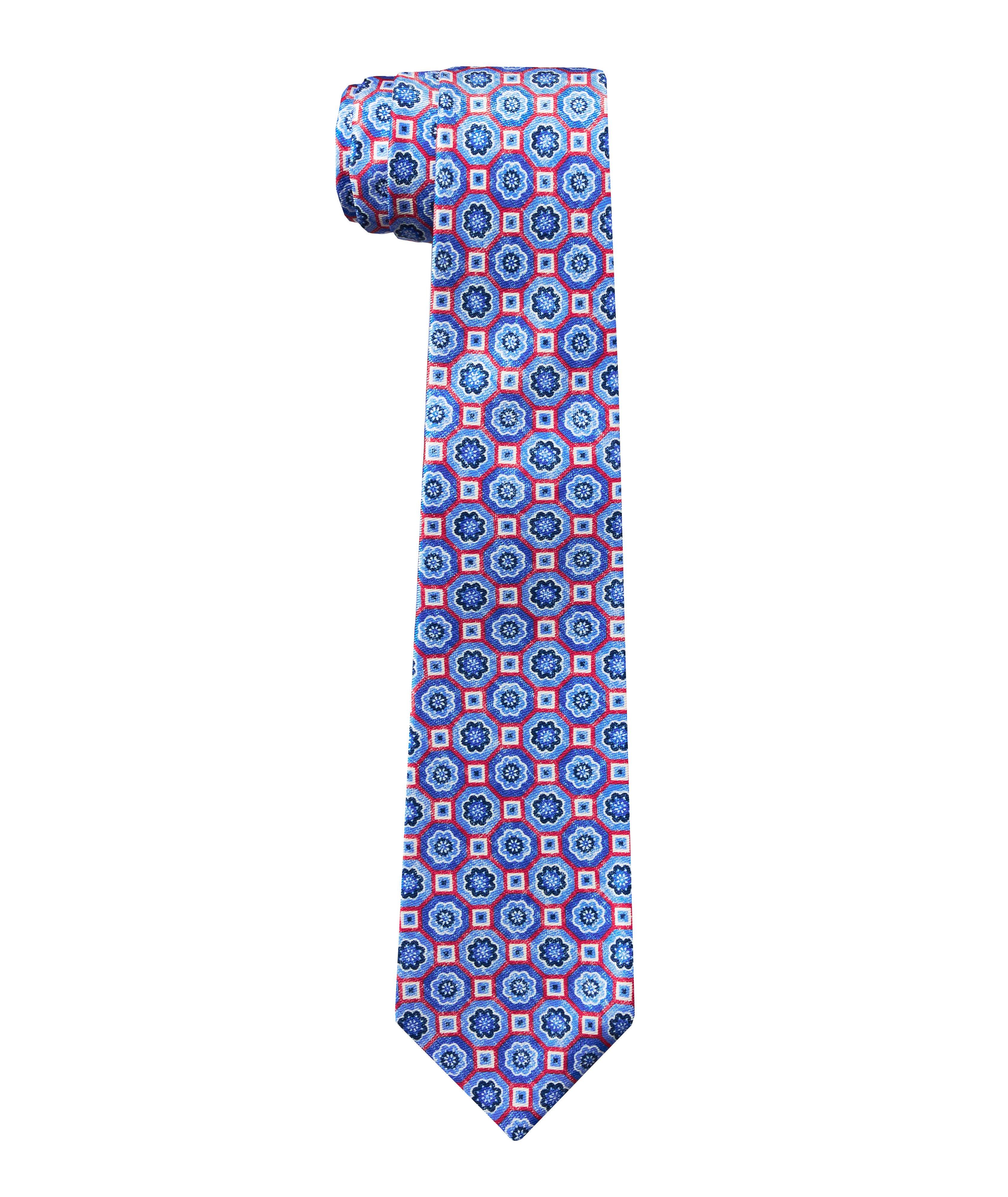 Neat Patterned Silk Tie image 0