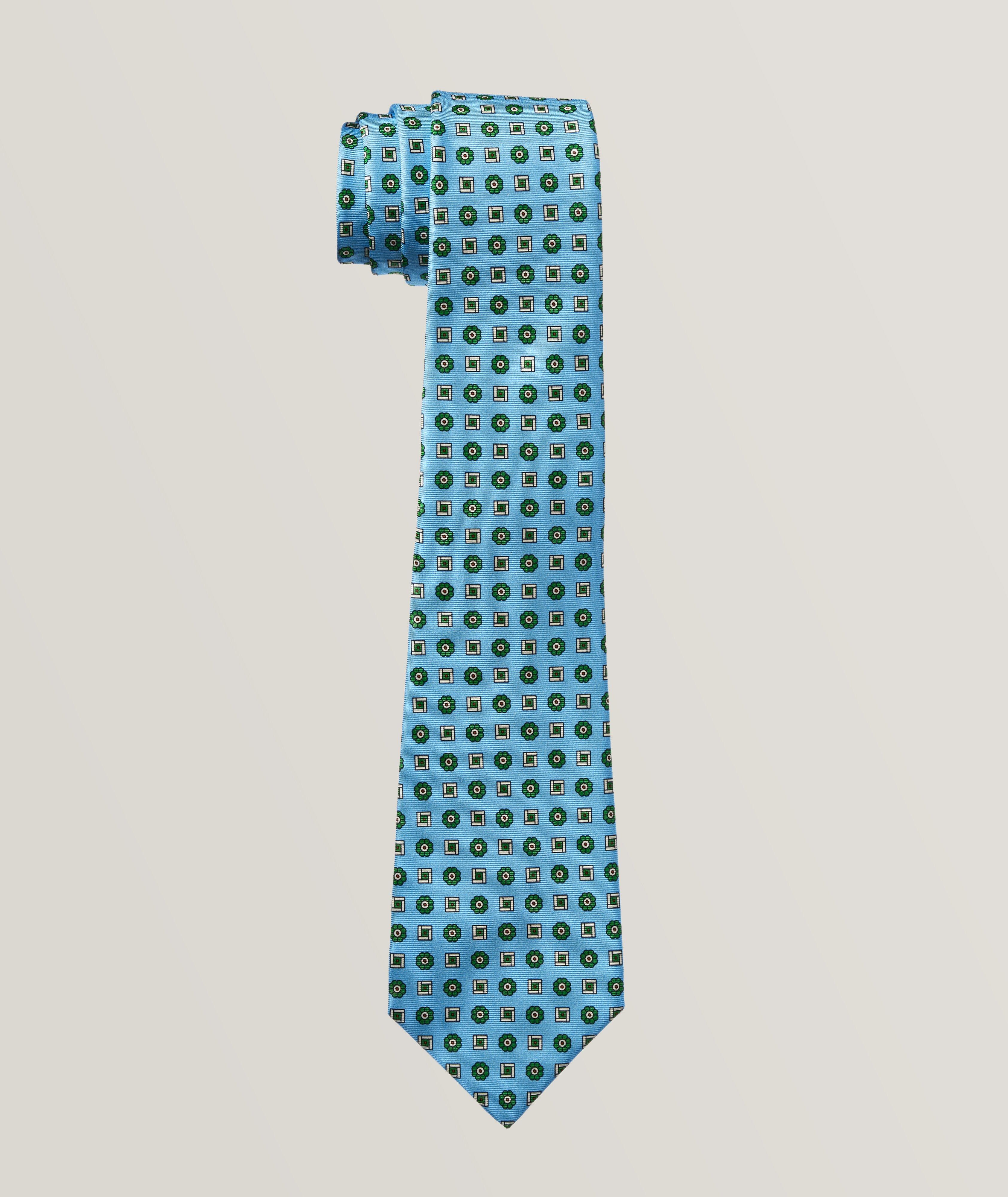 Cravate en soie à motif floral image 0