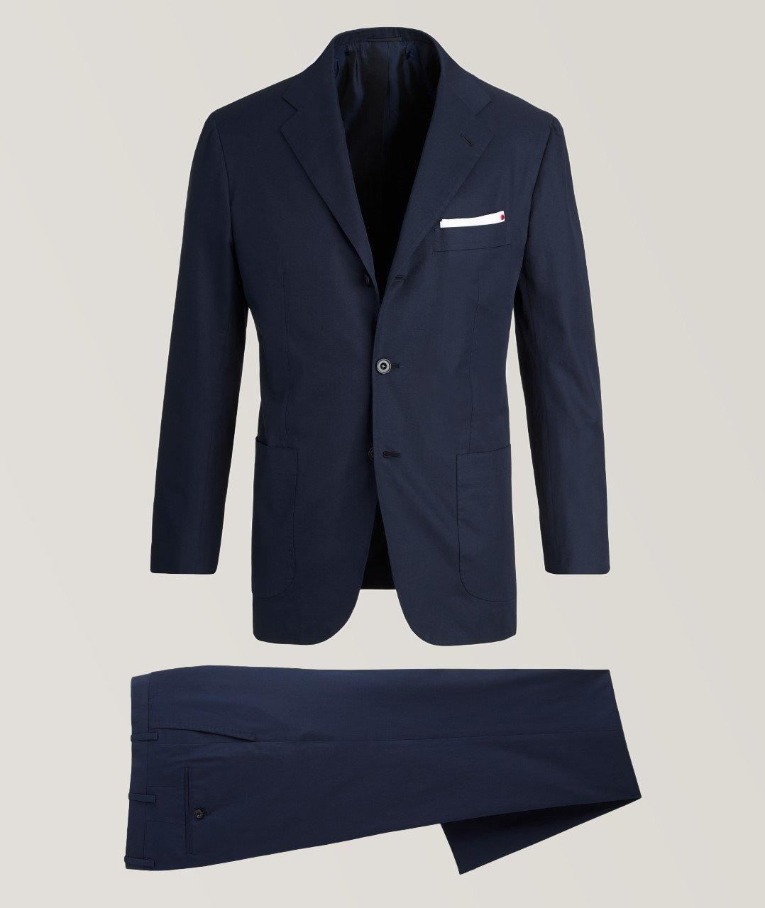 Kiton Solid Cotton Twill Suit