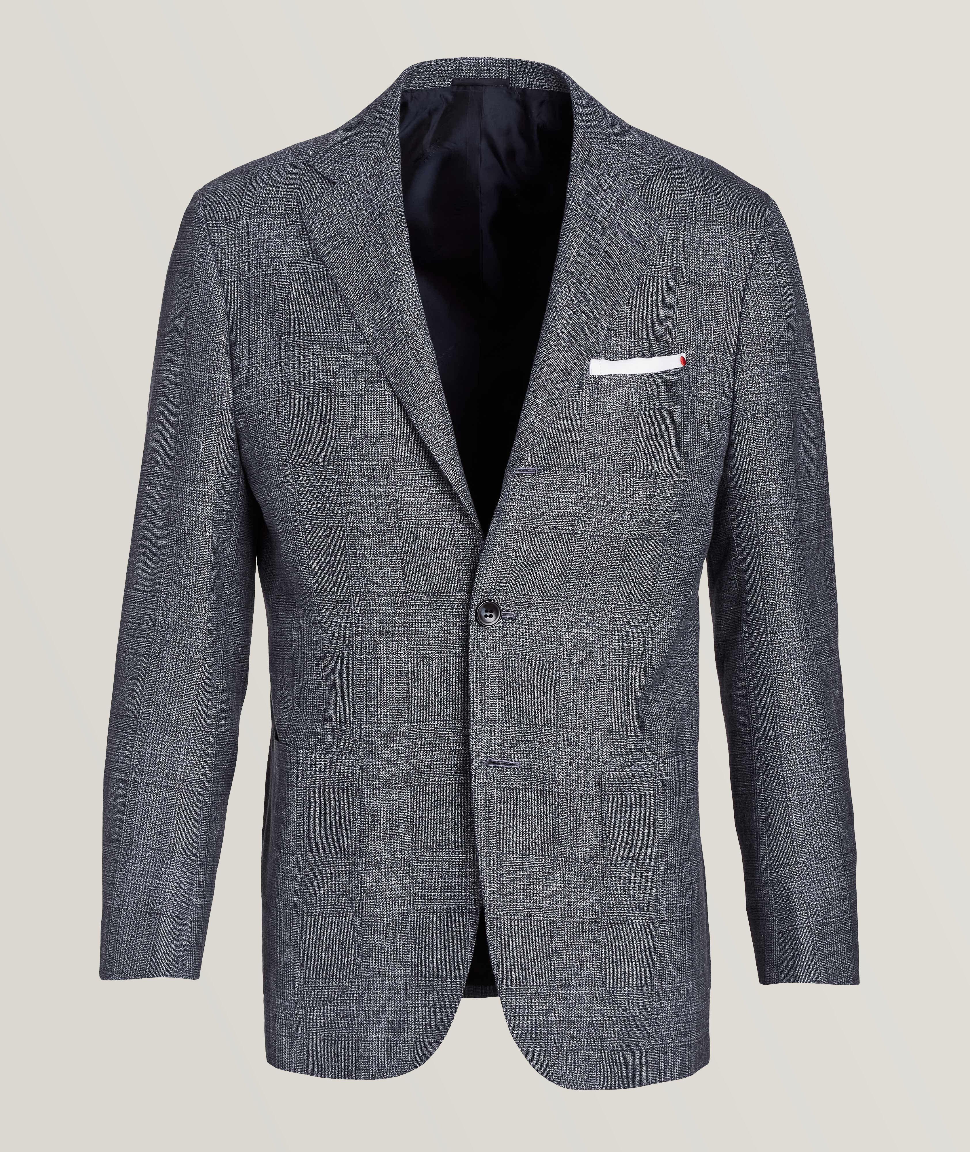 Glen Plaid Cashmere-Linen-Silk Suit image 0