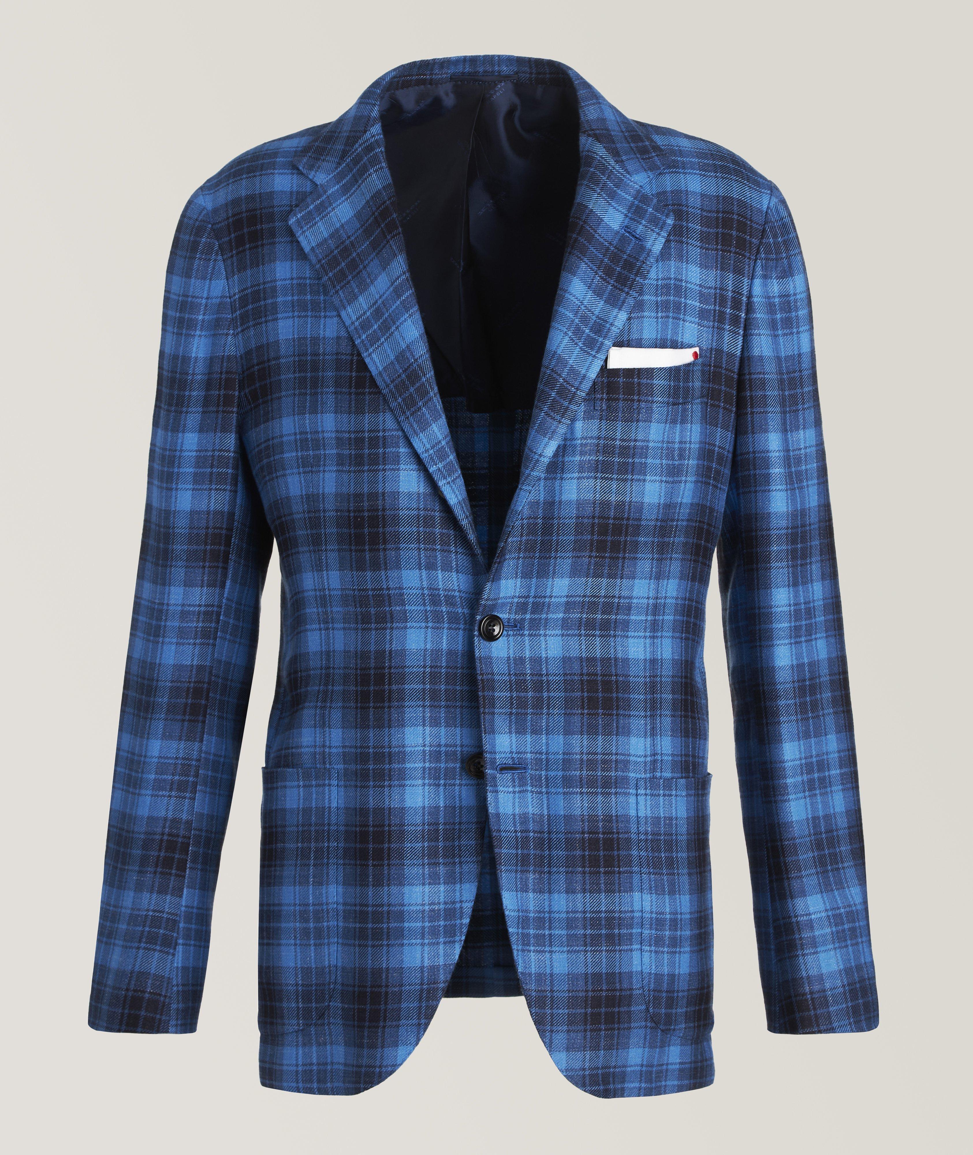 Plaid Cashmere-Silk-Linen Sport Jacket image 0