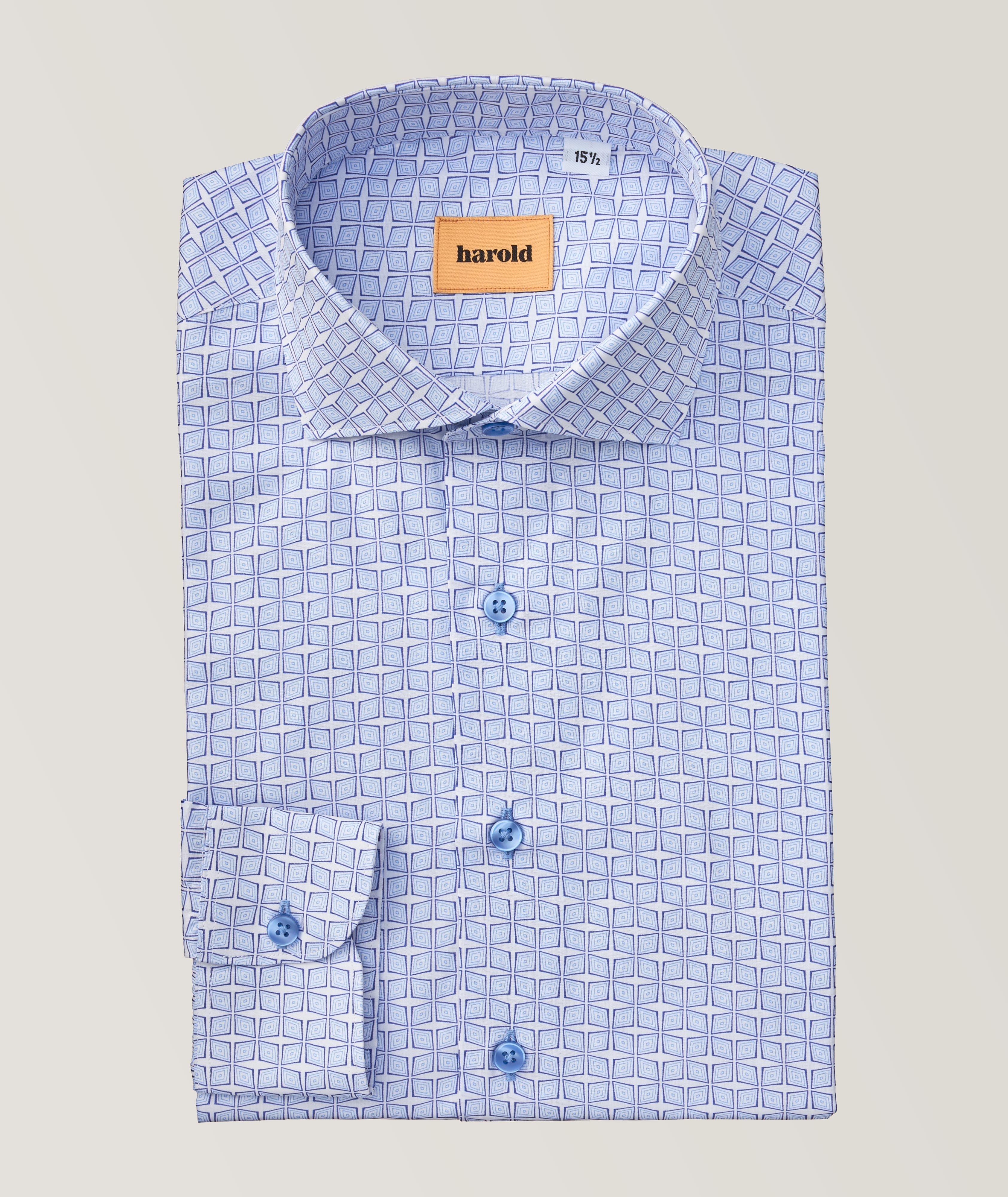 Harold Slim-Fit Geometric Patterened Dress Shirt