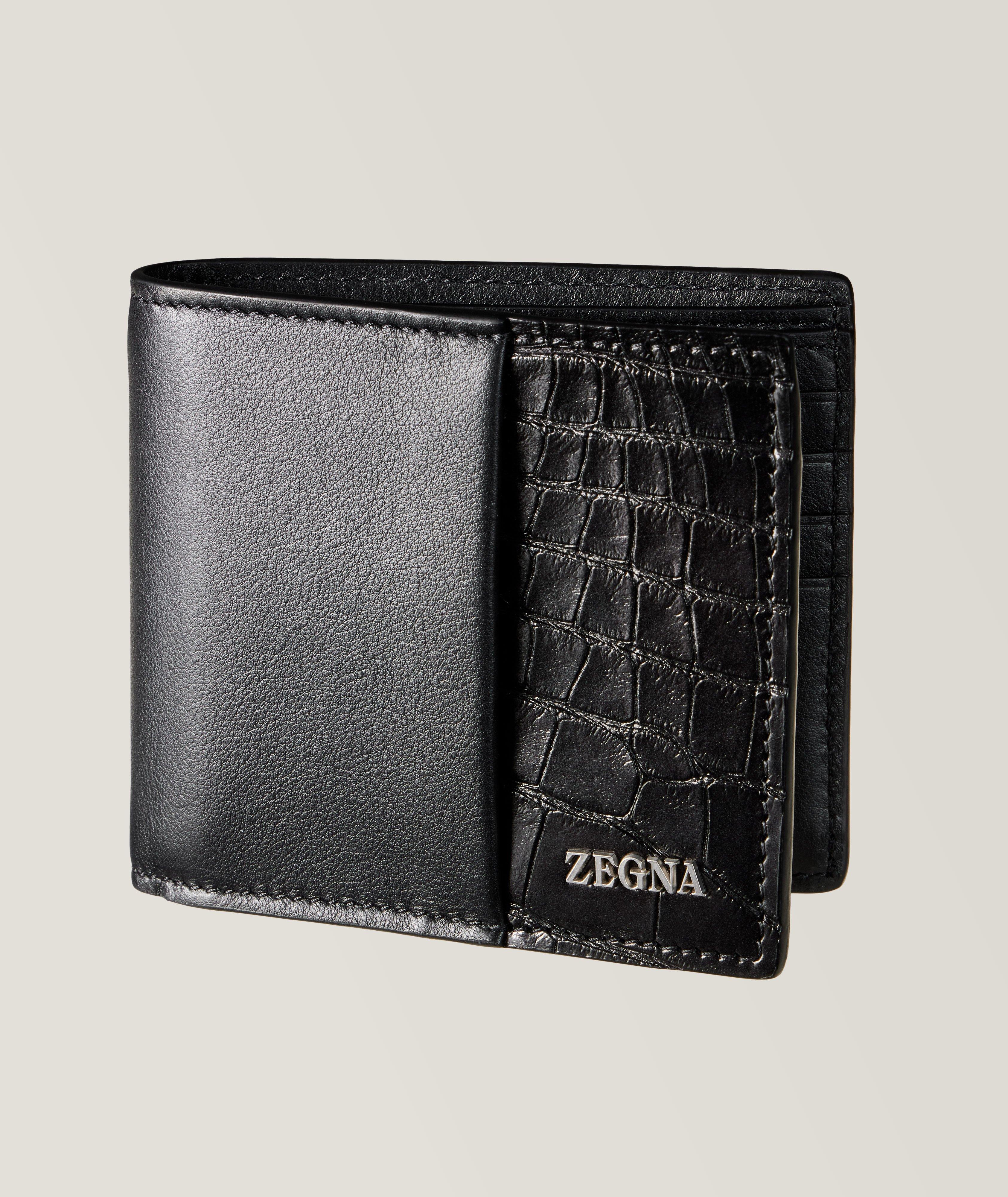 The Exotic Capsule Alligator Trimmed Leather Bifold Wallet image 0
