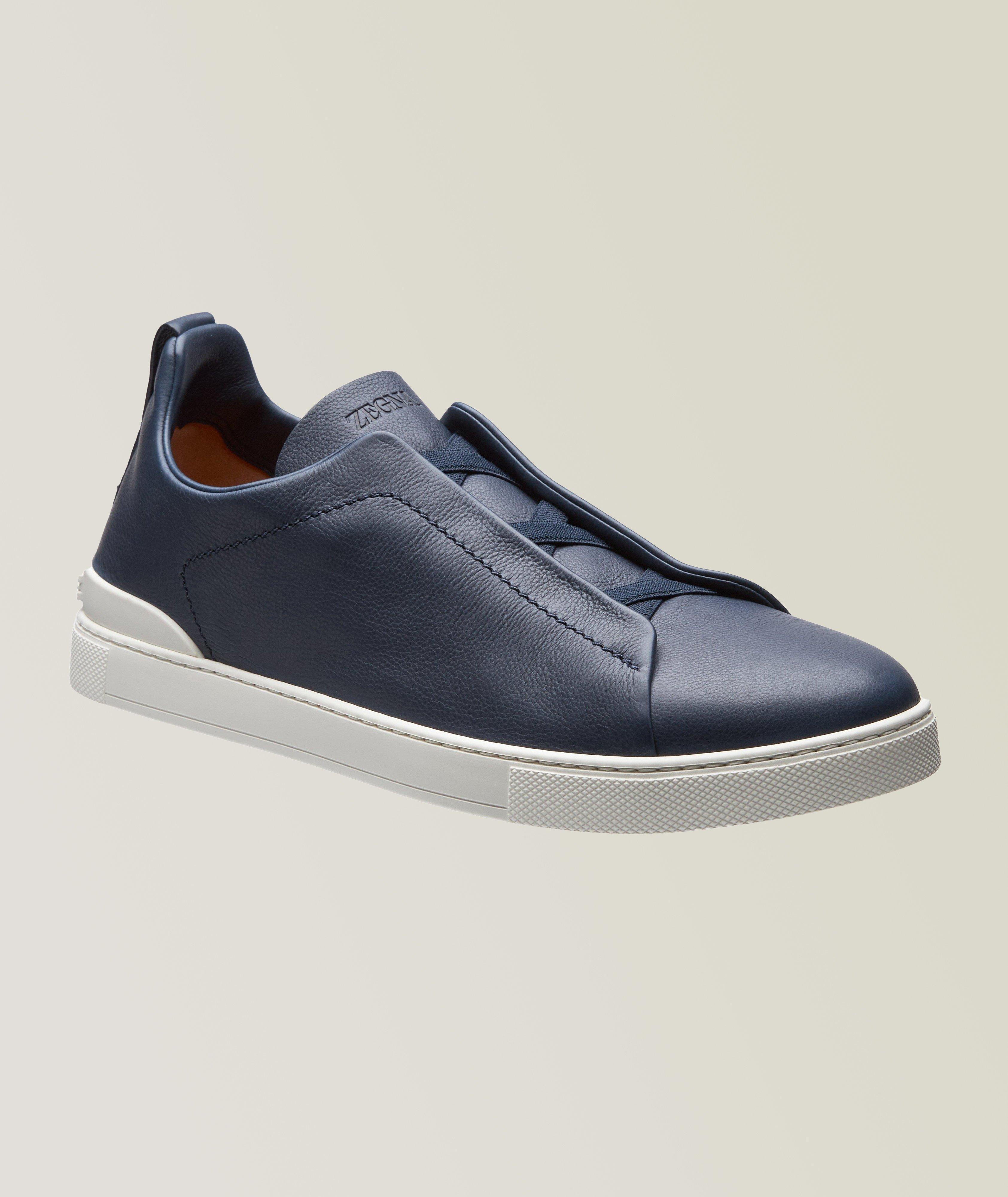 Triple Stitch Cashmere & Leather Slip-On Sneakers image 0