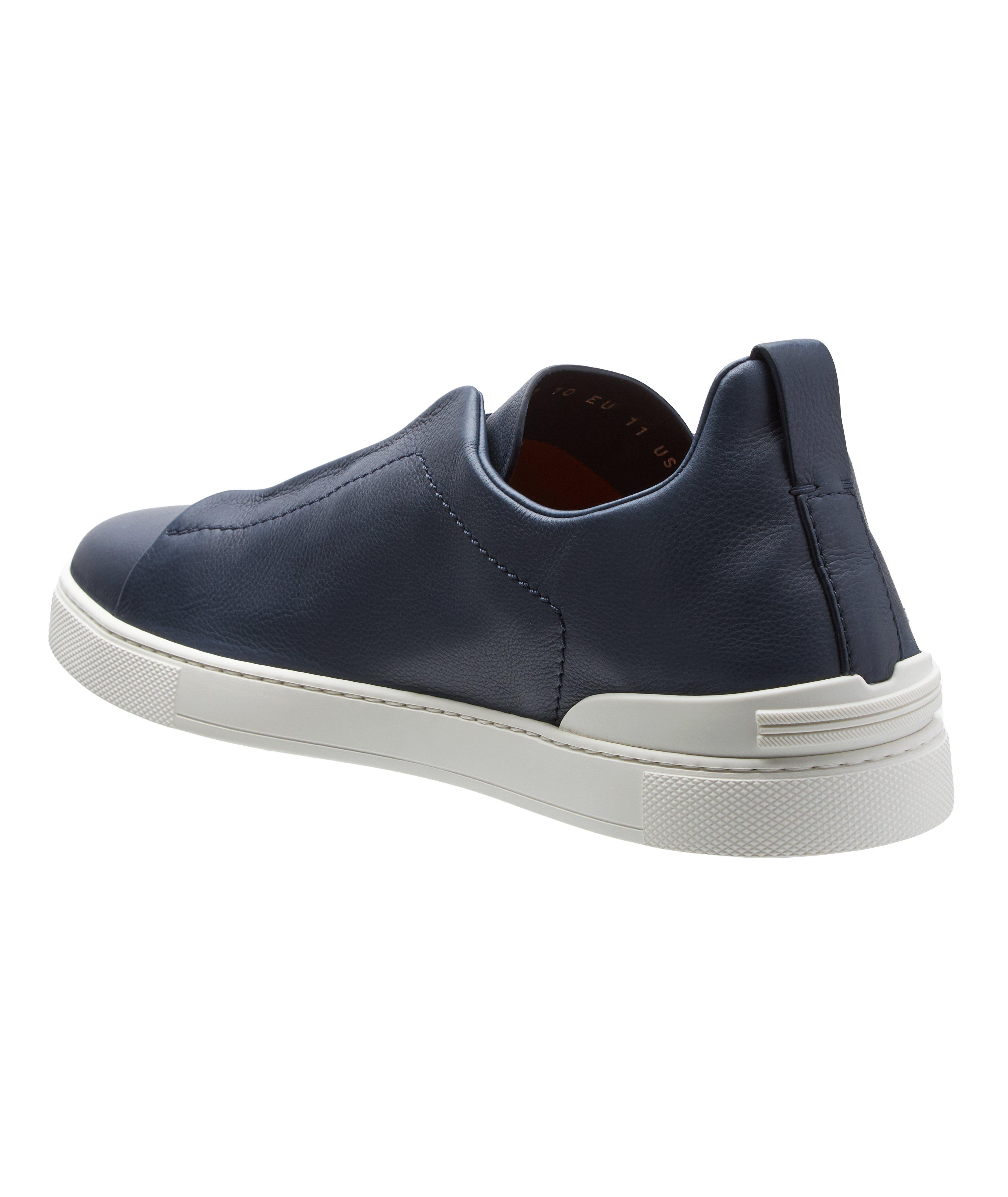 Triple Stitch Cashmere & Leather Slip-On Sneakers image 1