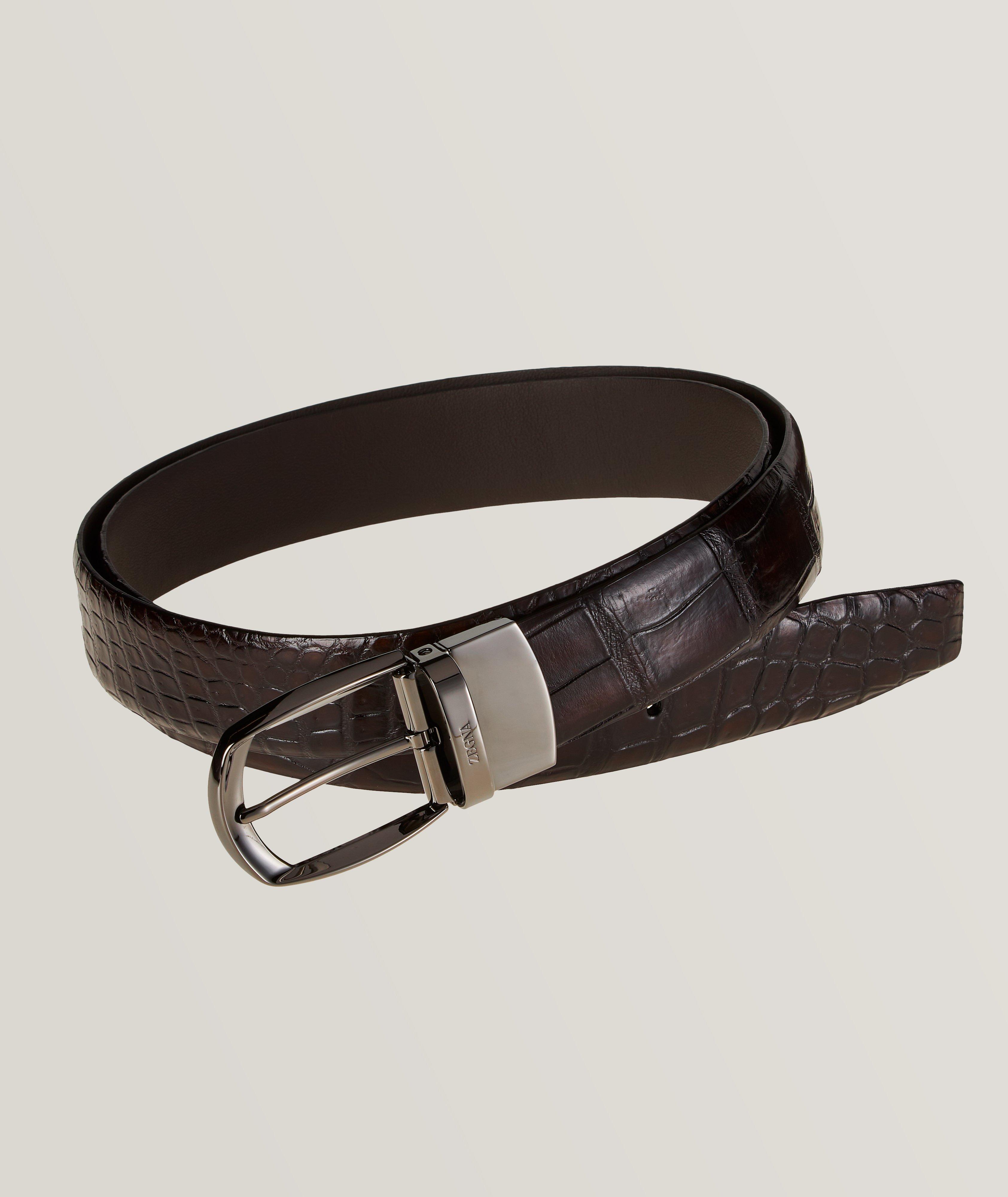 Alligator Leather Buckle Belt image 0