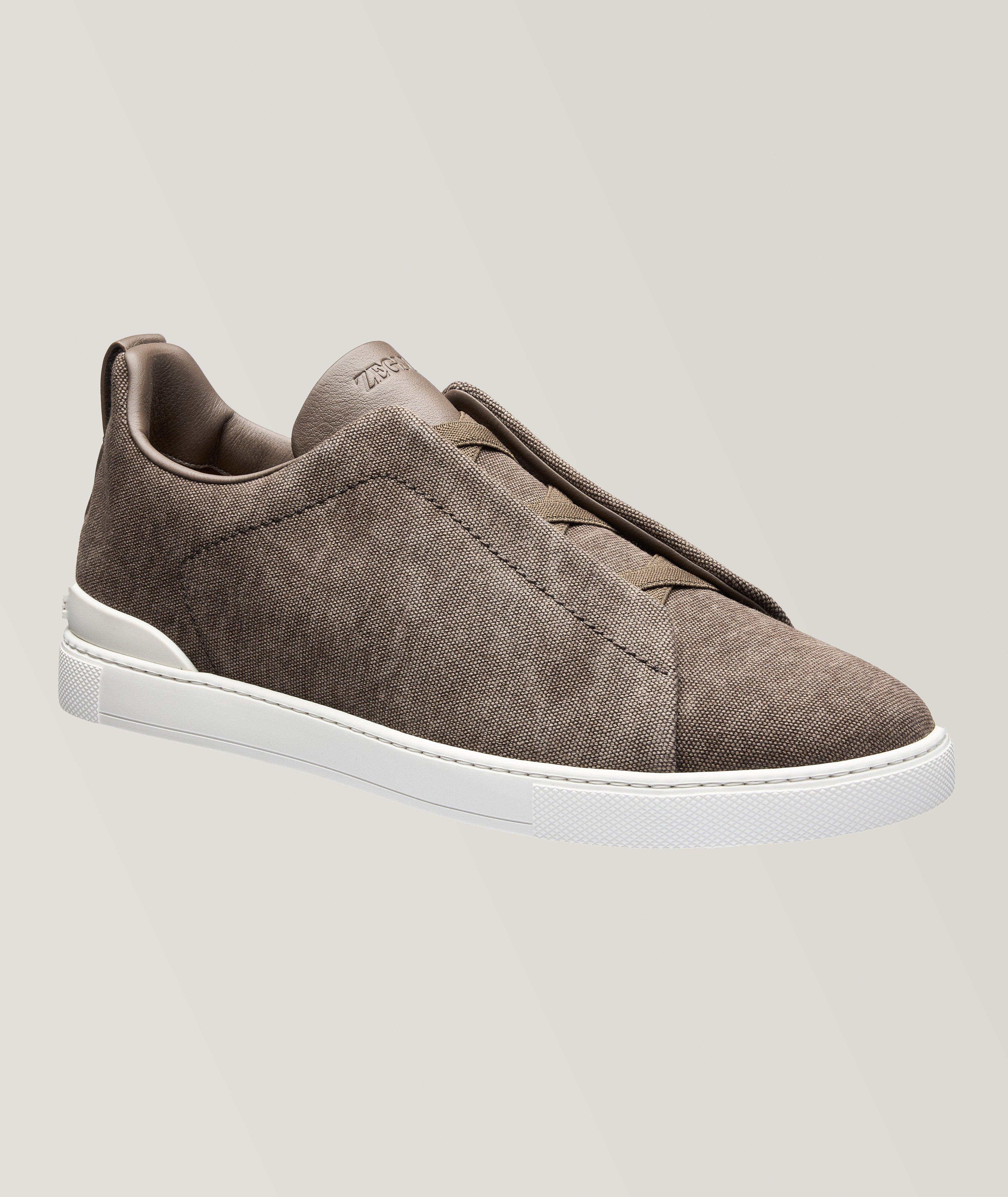 Triple Stitch Canvas Slip-On Sneakers image 0