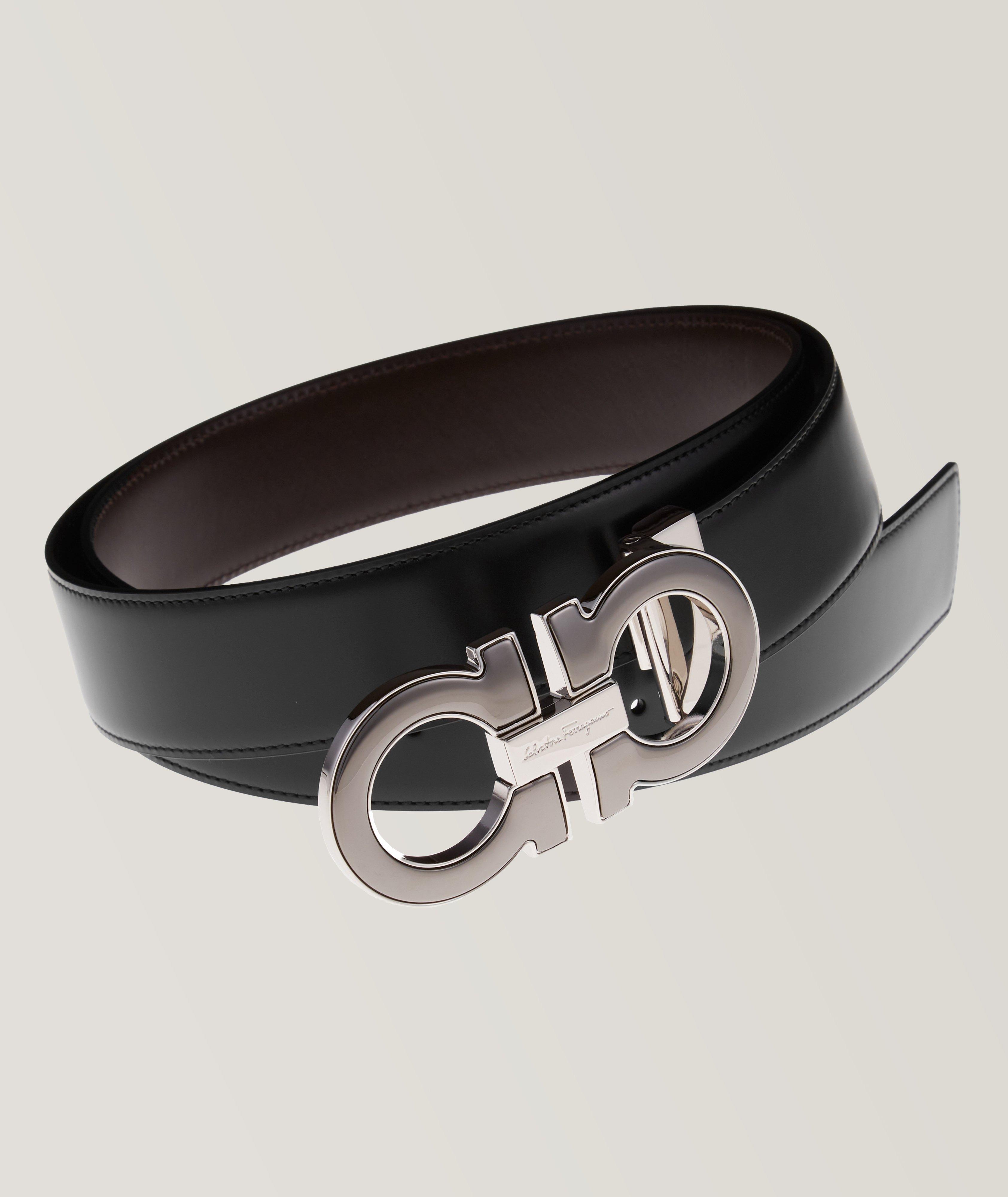 Double Gancini Reversible Leather Belt image 0