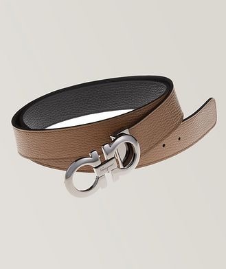 Salvatore Ferragamo Double Gancini Reversible Leather Belt