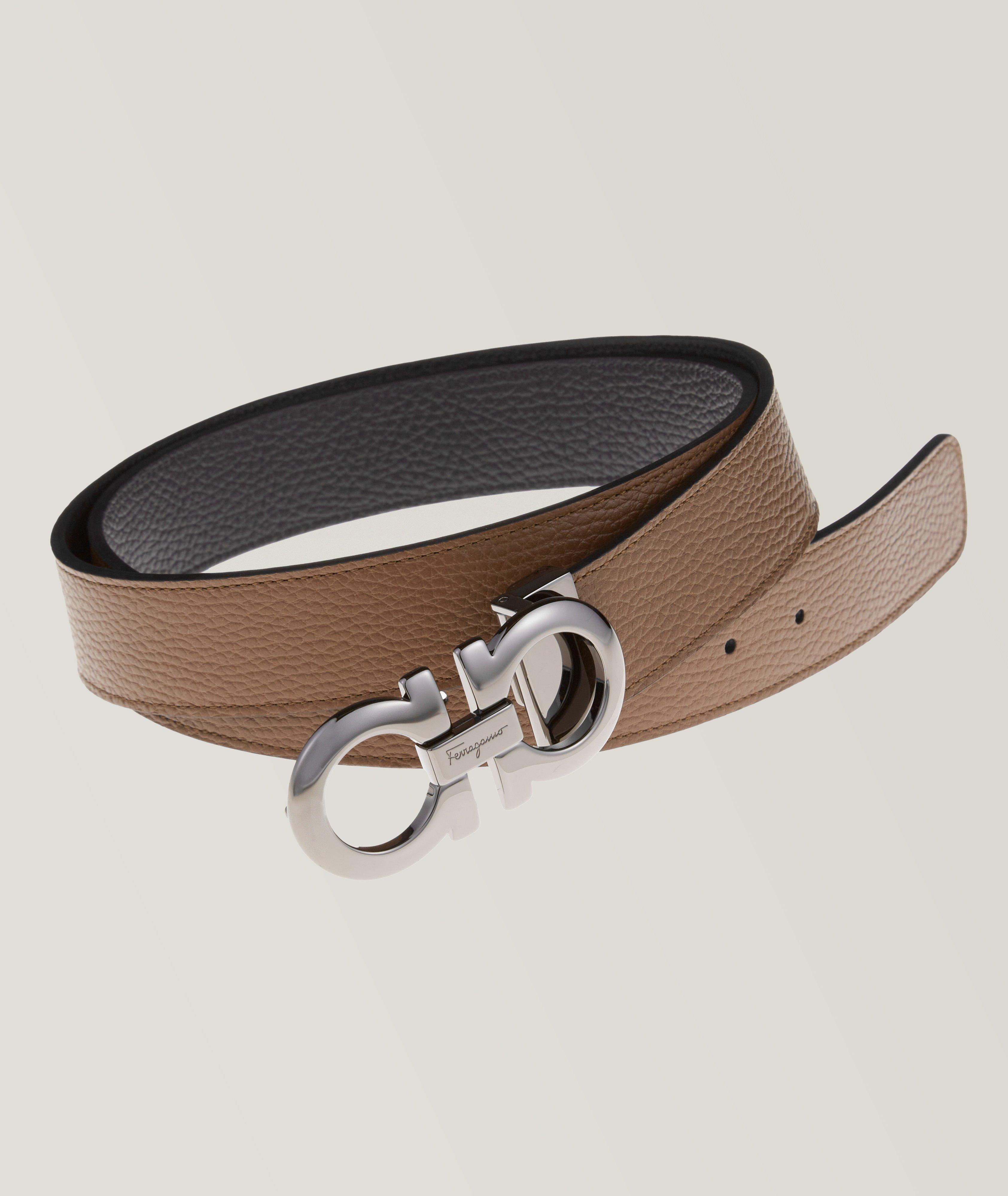 Ferragamo Double Gancini Reversible Leather Belt