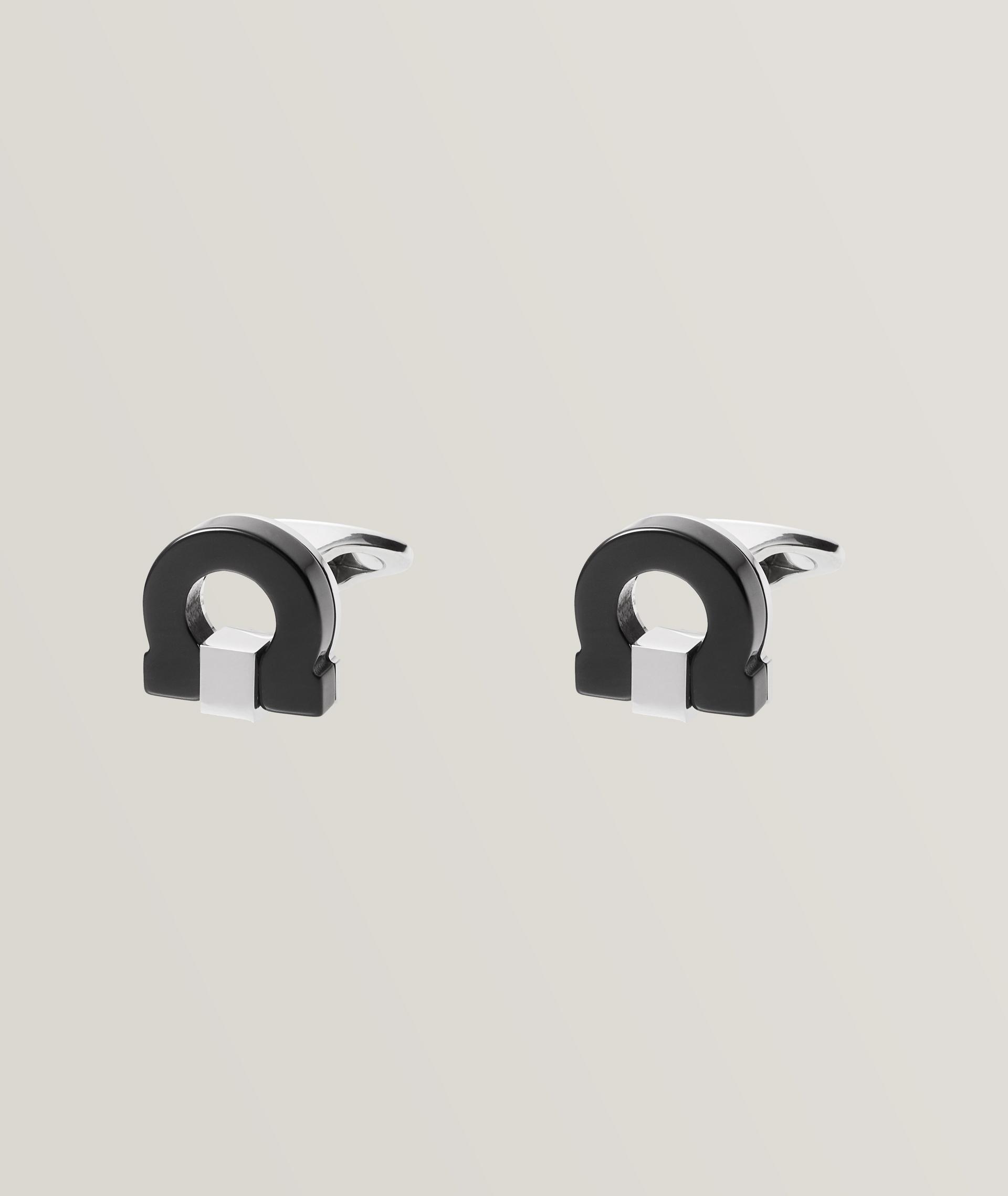 Onyx Palladium Gancini Cufflinks image 0