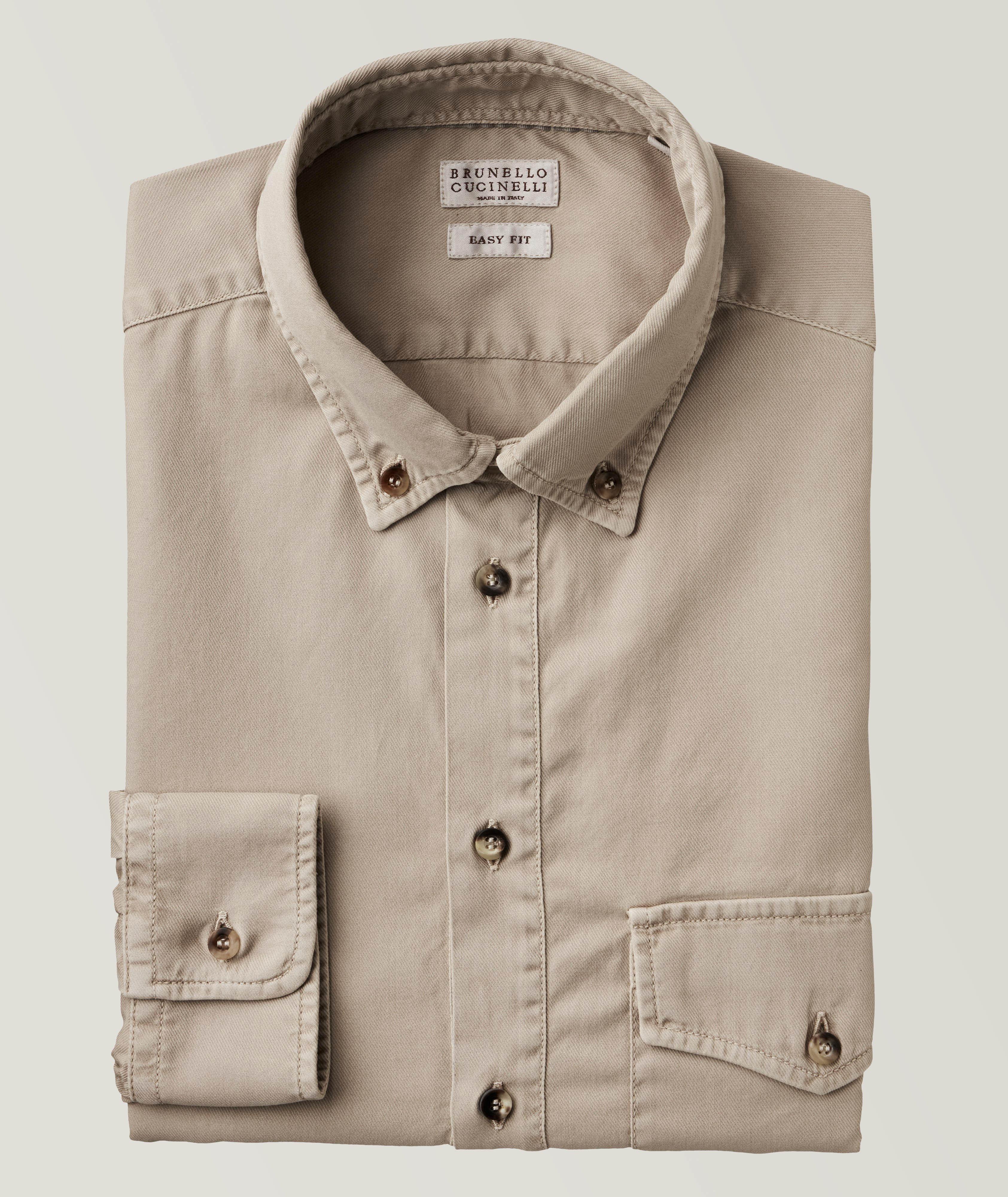 Brunello Cucinelli Button-Down Cotton-Twill Overshirt
