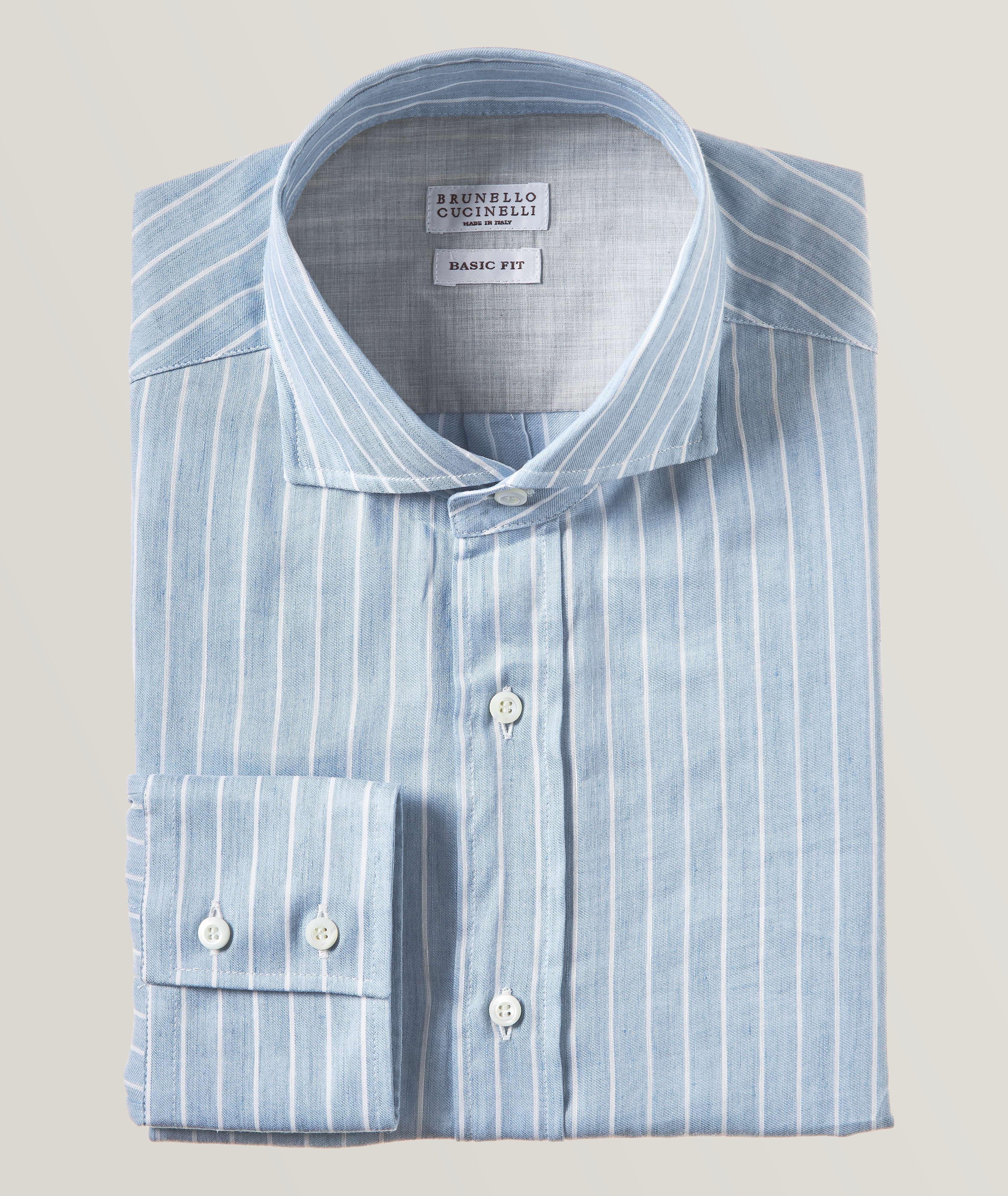 Striped Linen-Blend Sport Shirt image 0