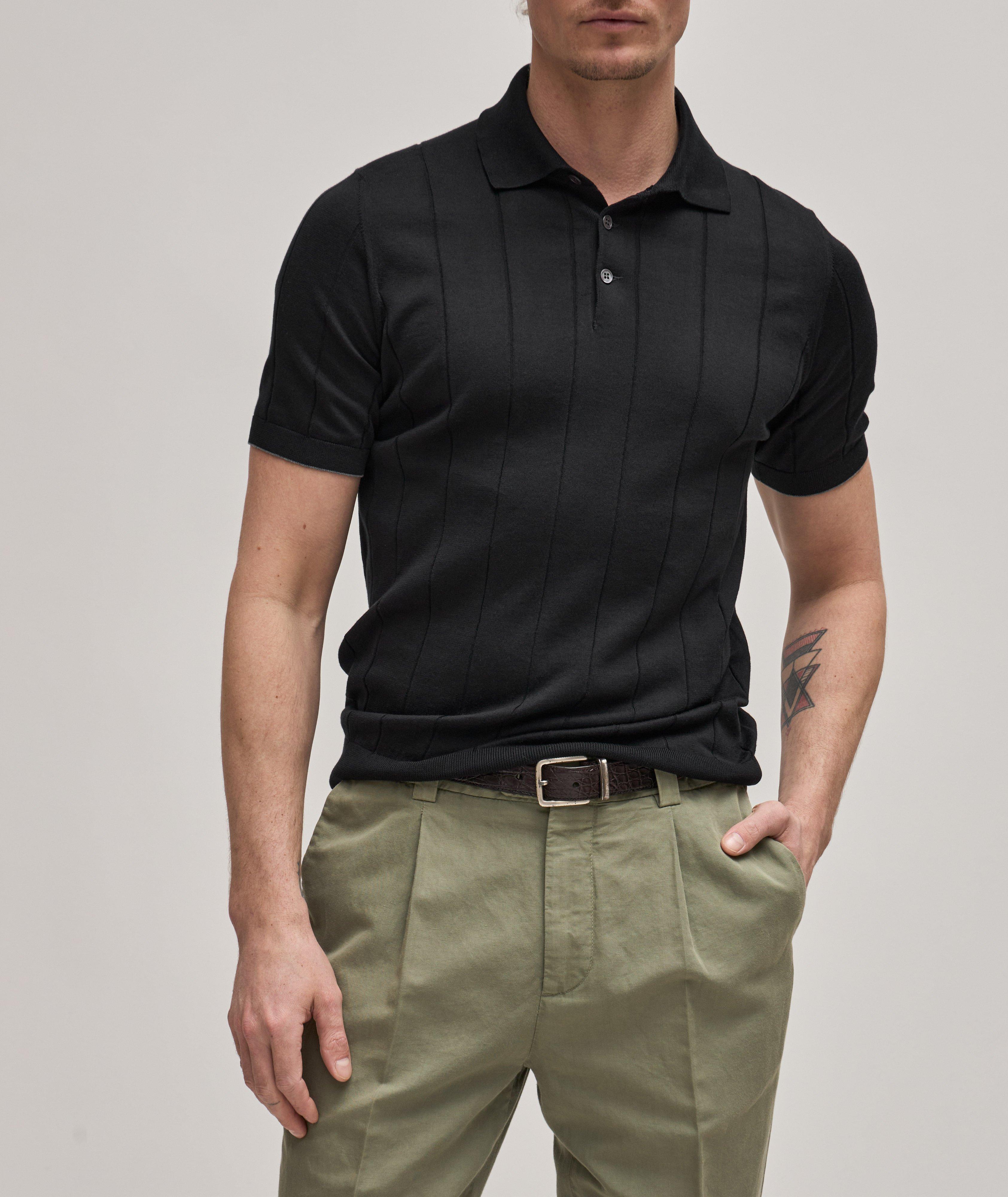 Wide Rib-Knit Cotton Polo image 2